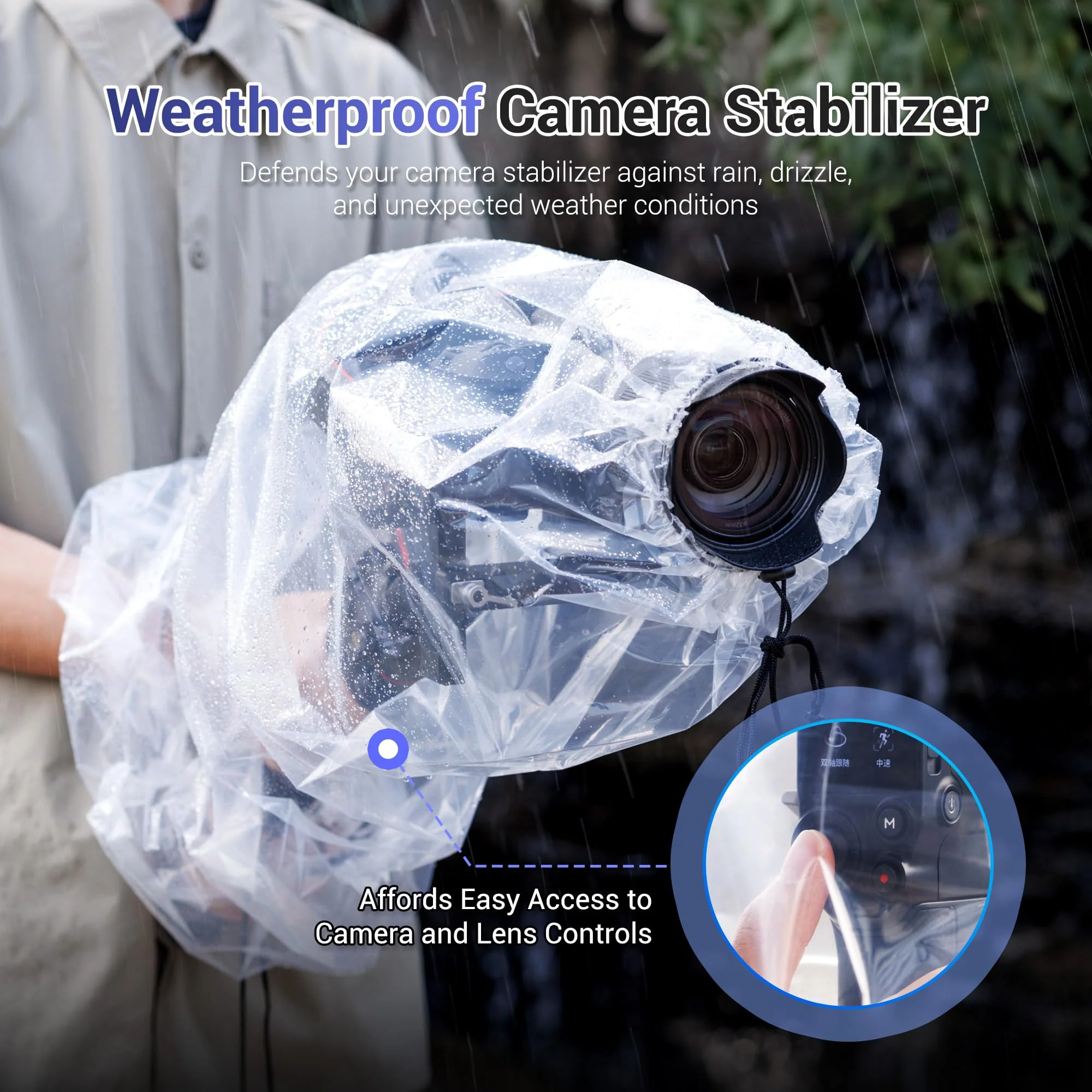 2Pack Clear Stabilizer Rain Cover,Gimbal Stabilizer for Camera Raincoat fits DJI RS 4 Pro RS4 RS 3 Mini Pro,RSC 2,RS 2,Ronin-SC S, Weebill 3S,Crane M2S & More Stabilizer Below 16.3x8.6x7.7 (2 Pack)for Gimbal Stabilizer - Image 3