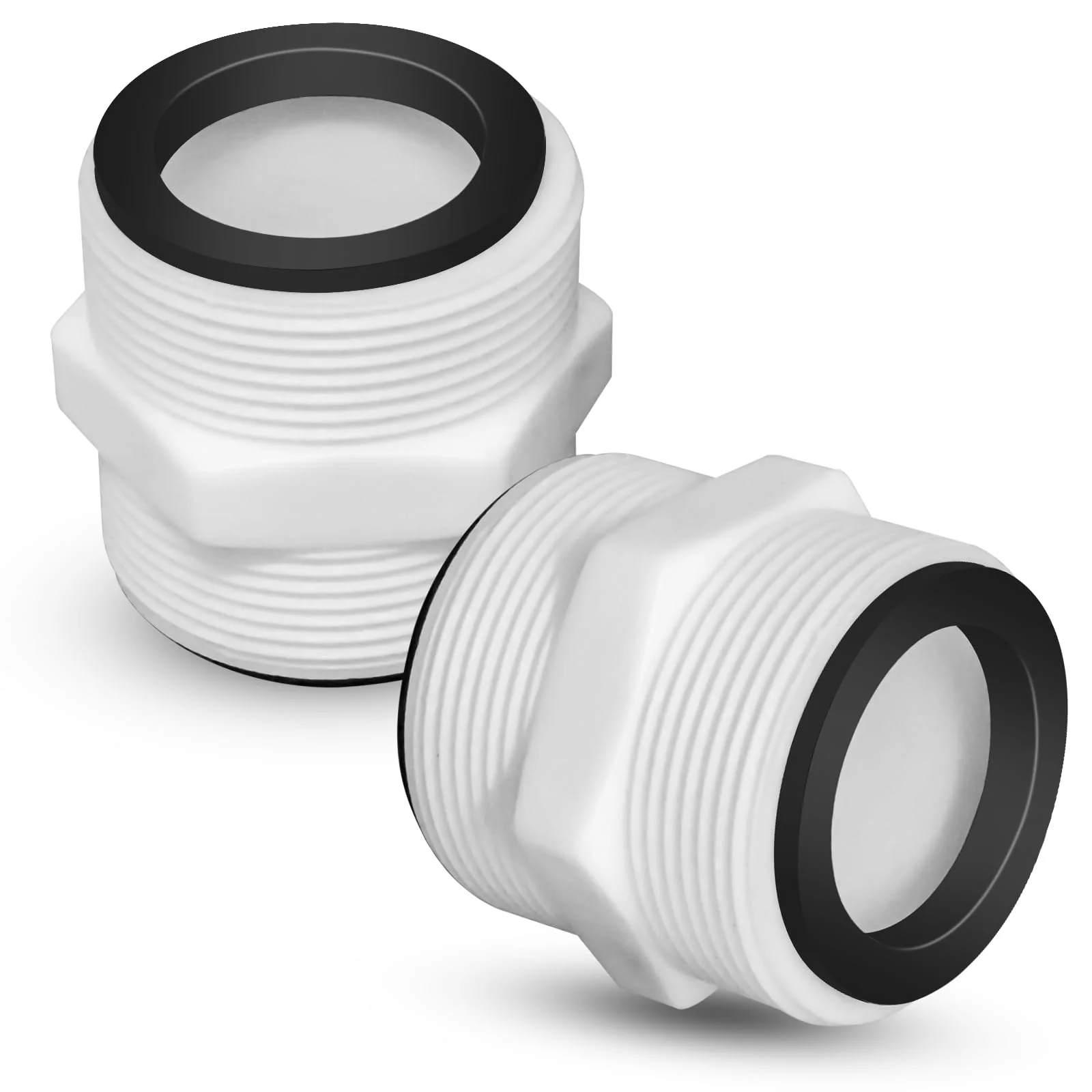 2Pcs 1.5’to 1.5’ Pool Hose Adapter, Pool Hose Connector Coupling Above Ground Pool Hose Adapter Compatible with Intex, Garden Hose Extender with 2 Rings Gaskets for 1.5 Inch Above Ground Pool Hose 2pcs