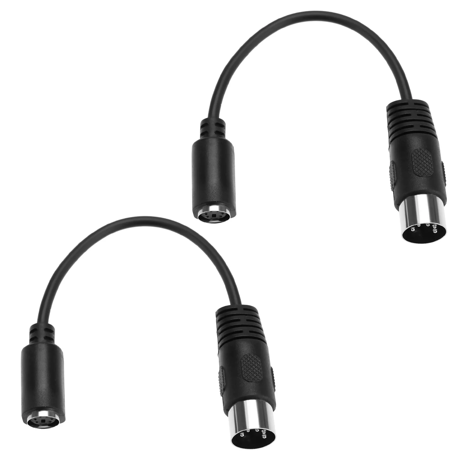 2Pcs Black PS2 Keyboard to at Convertor 5 Pin DIN Male to 6 Pin Mini DIN Female PS2 Keyboard Adapter for Computer PC Keyboard Mouse Converter