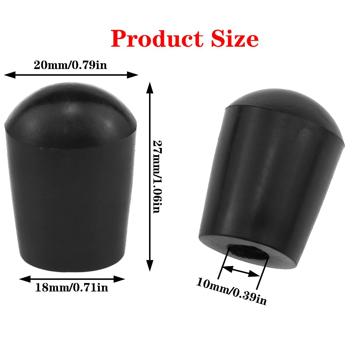 2PCS Double Bass Endpin Rubber Tip Stopper Bass Endpin Protector for Double Bass End Pin Protector (Black, ID: Approx. 10mm) - Image 2
