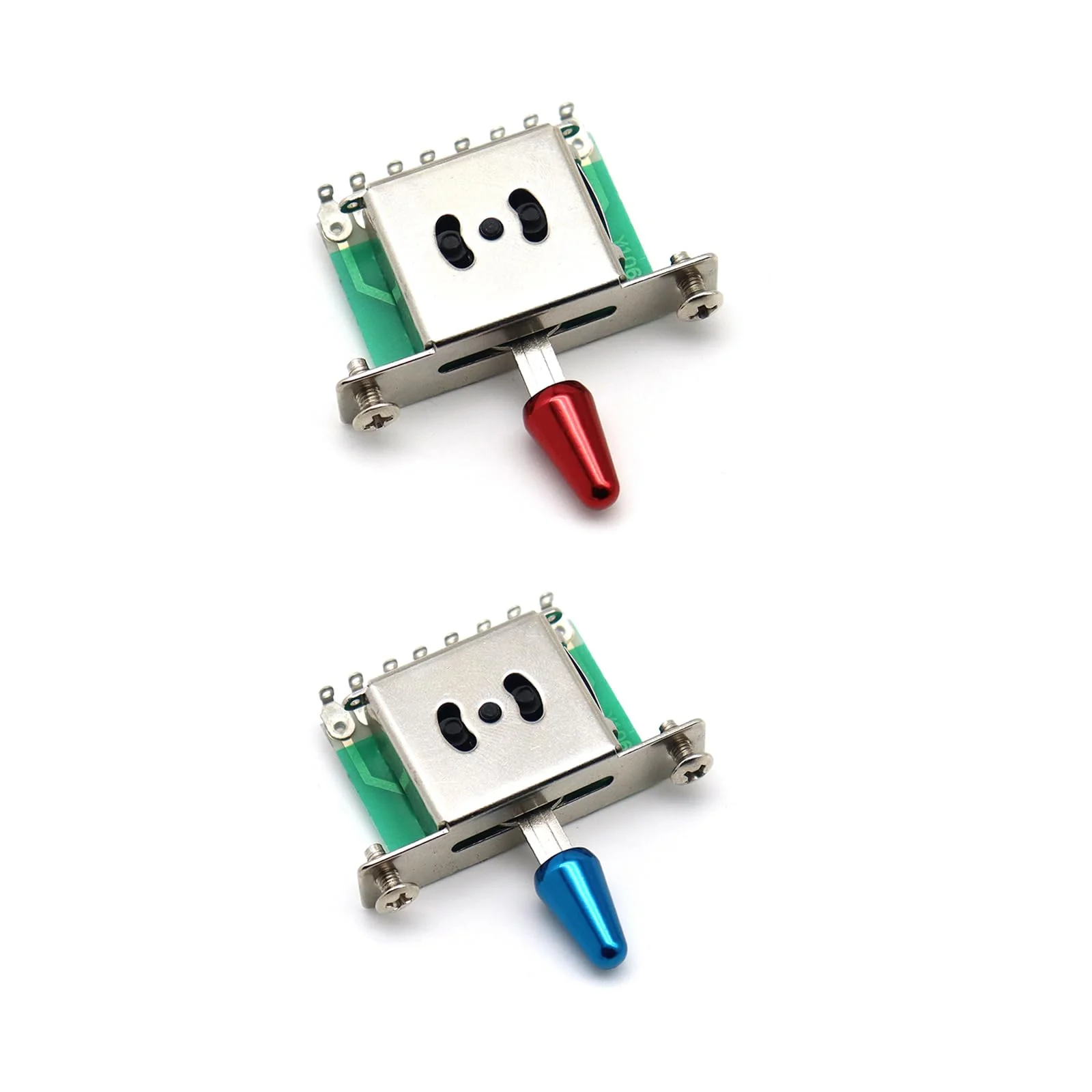 2pcs Guitar 5 Way Pickup Metal Switch Tip Toggle Switch Cap Switch Knob for Strat Tele(Blue+Red) Blue+Red - Image 5