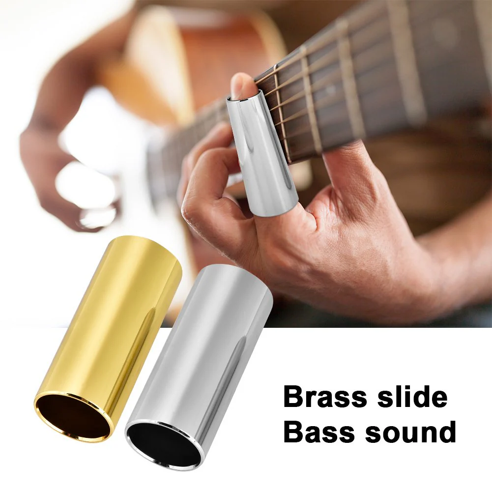 2Pcs Guitar Slide, Guitar Slides for Electric Brass Slide and Stainless Steel Slides for Guitar, Bass, Medium Performance Accessories Lap Steel Guitar Slide Lap Steel Guitar Slide - Image 3