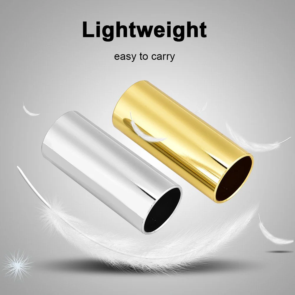 2Pcs Guitar Slide, Guitar Slides for Electric Brass Slide and Stainless Steel Slides for Guitar, Bass, Medium Performance Accessories Lap Steel Guitar Slide Lap Steel Guitar Slide - Image 4