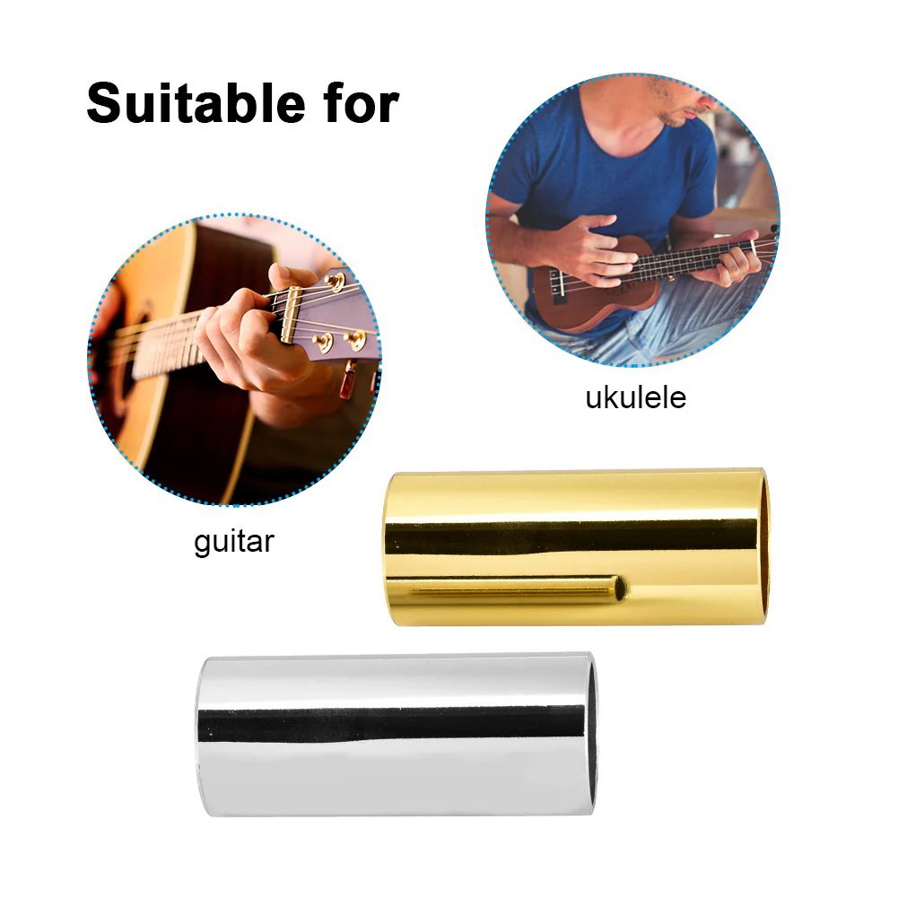 2Pcs Guitar Slide, Guitar Slides for Electric Brass Slide and Stainless Steel Slides for Guitar, Bass, Medium Performance Accessories Lap Steel Guitar Slide Lap Steel Guitar Slide - Image 5