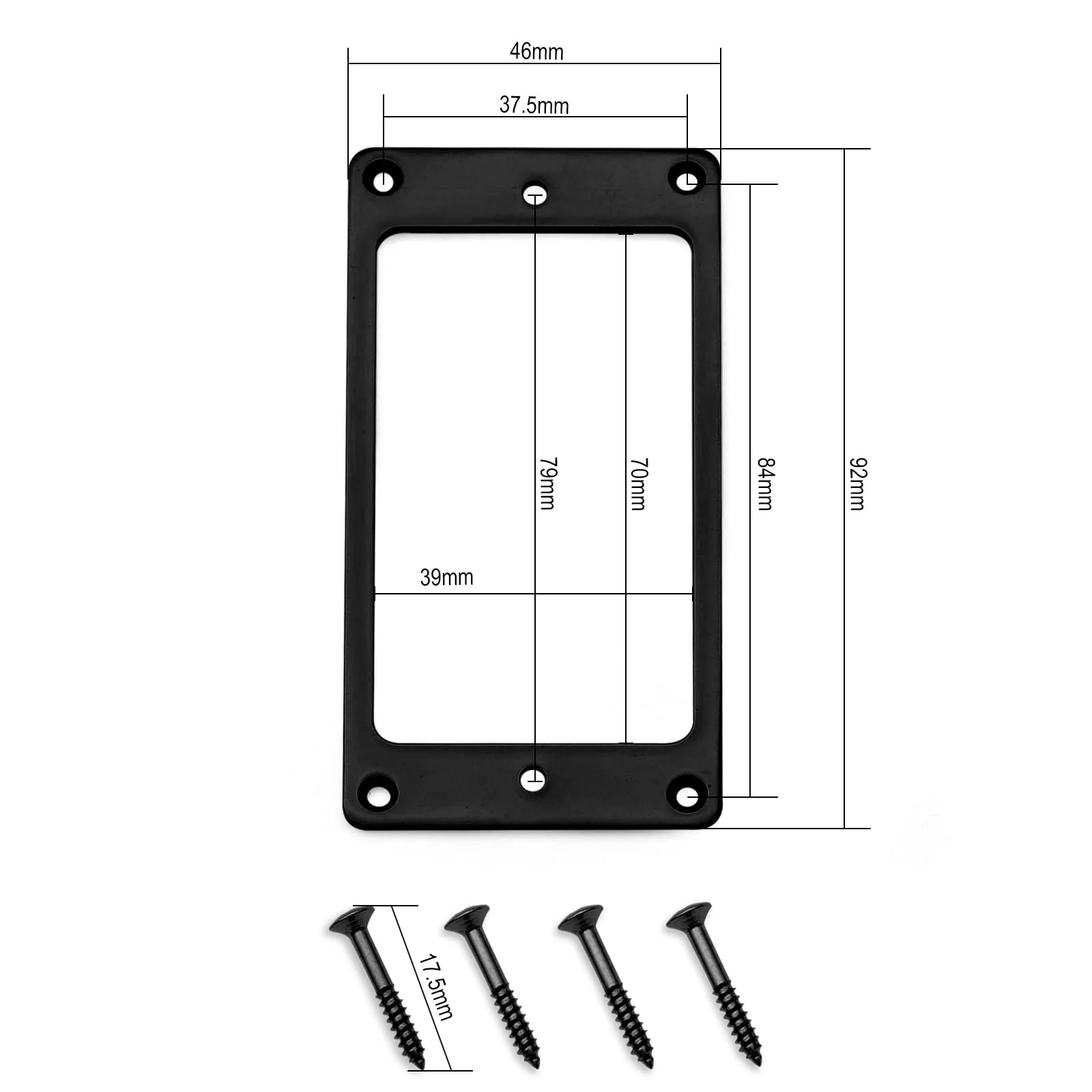 2PCS Metal Iron Flat Humbucker Pickup Ring for Electric Guitar Replacement (Black) Black - Image 5