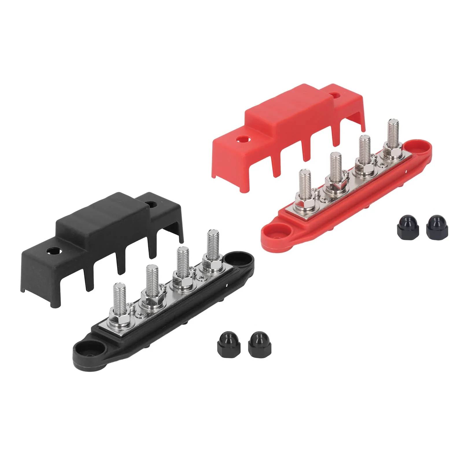 2pcs Power Distribution Block M8 Screw 4 Terminal Terminal Block Busbar DC 48V 250A with Brass Board for Automotive Boat - Image 9