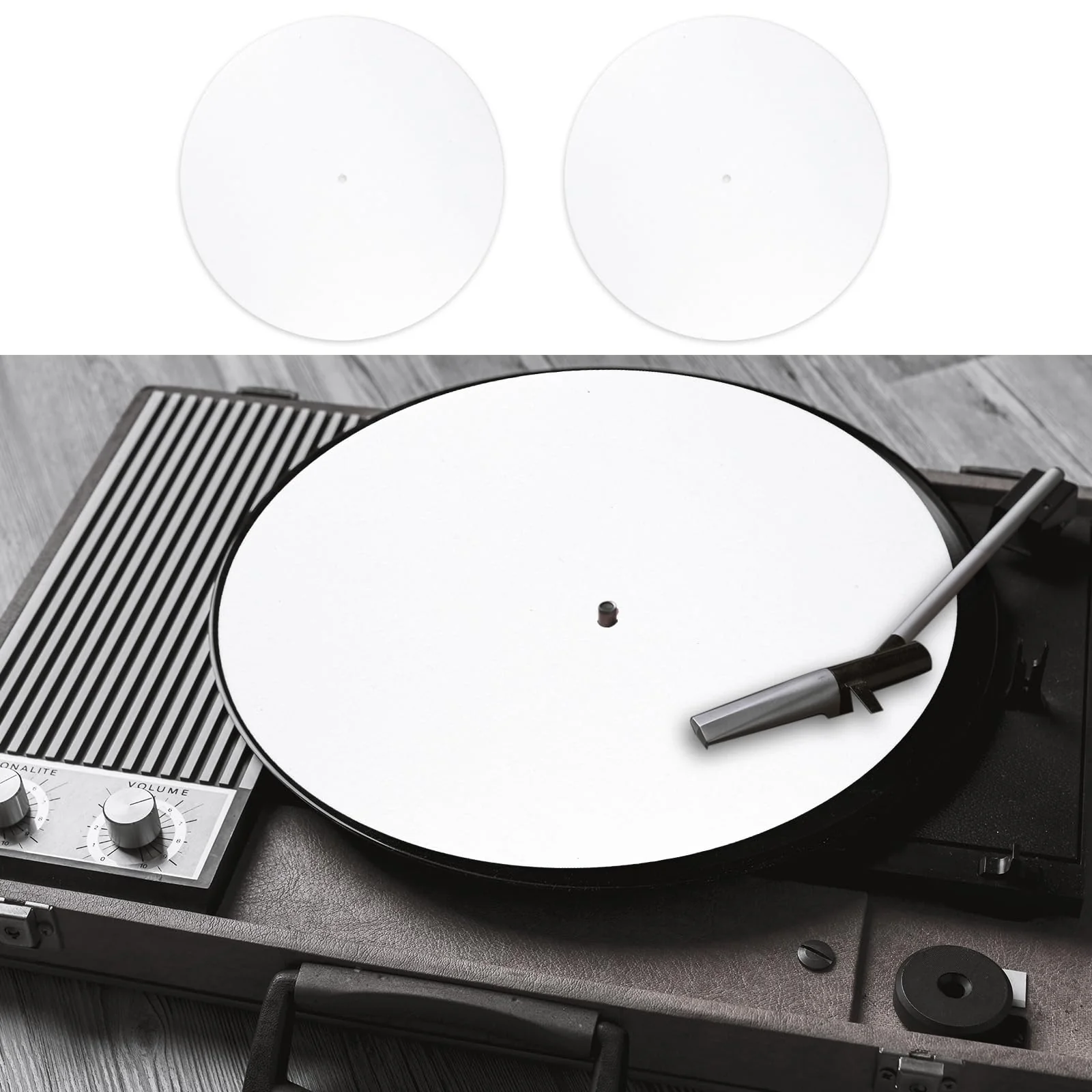 2pcs Record Player Felt Mats, 12 Inch Anti-Slip Anti-Static Turntable Slipmat Felt Record Player Protective Mat Pad Replacement for Phonograph LP Vinyl Record Player, Improves Sound (White) - Image 6