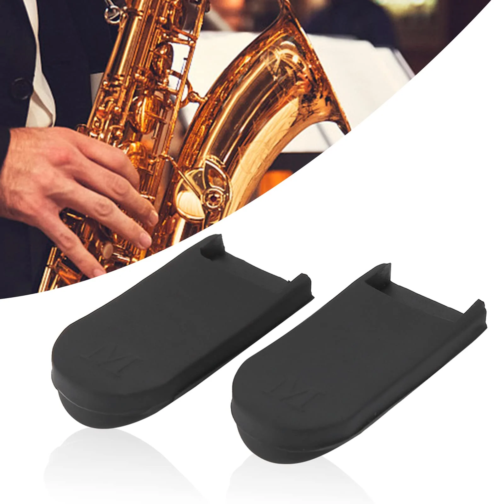 2PCS Saxophone Thumb Rest, Comfortable Saxophone Thumb Finger Rest Pad, Rubber Sax Gel Cushion Pad, for Tenor Saxophone, Baritone Saxophone - Image 2