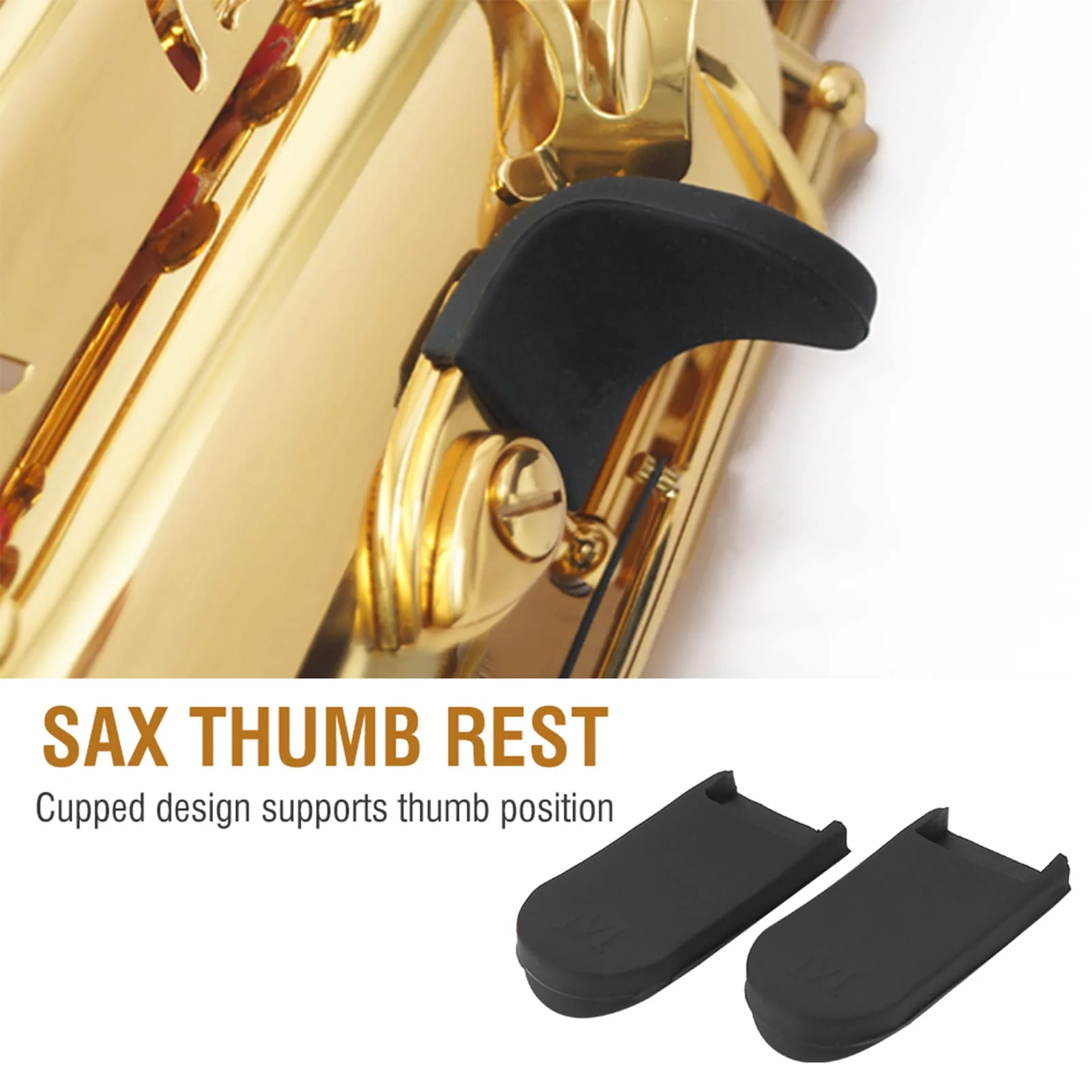 2PCS Saxophone Thumb Rest, Comfortable Saxophone Thumb Finger Rest Pad, Rubber Sax Gel Cushion Pad, for Tenor Saxophone, Baritone Saxophone - Image 4