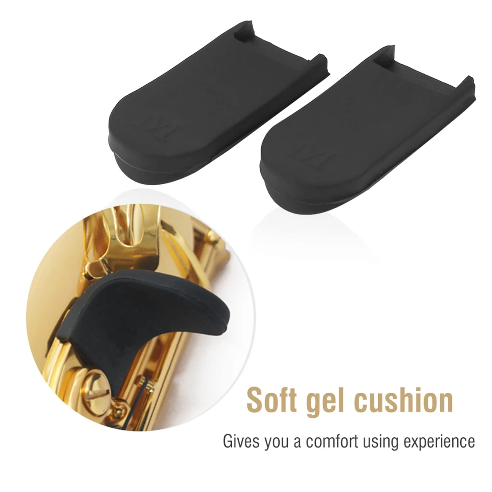 2PCS Saxophone Thumb Rest, Comfortable Saxophone Thumb Finger Rest Pad, Rubber Sax Gel Cushion Pad, for Tenor Saxophone, Baritone Saxophone - Image 6