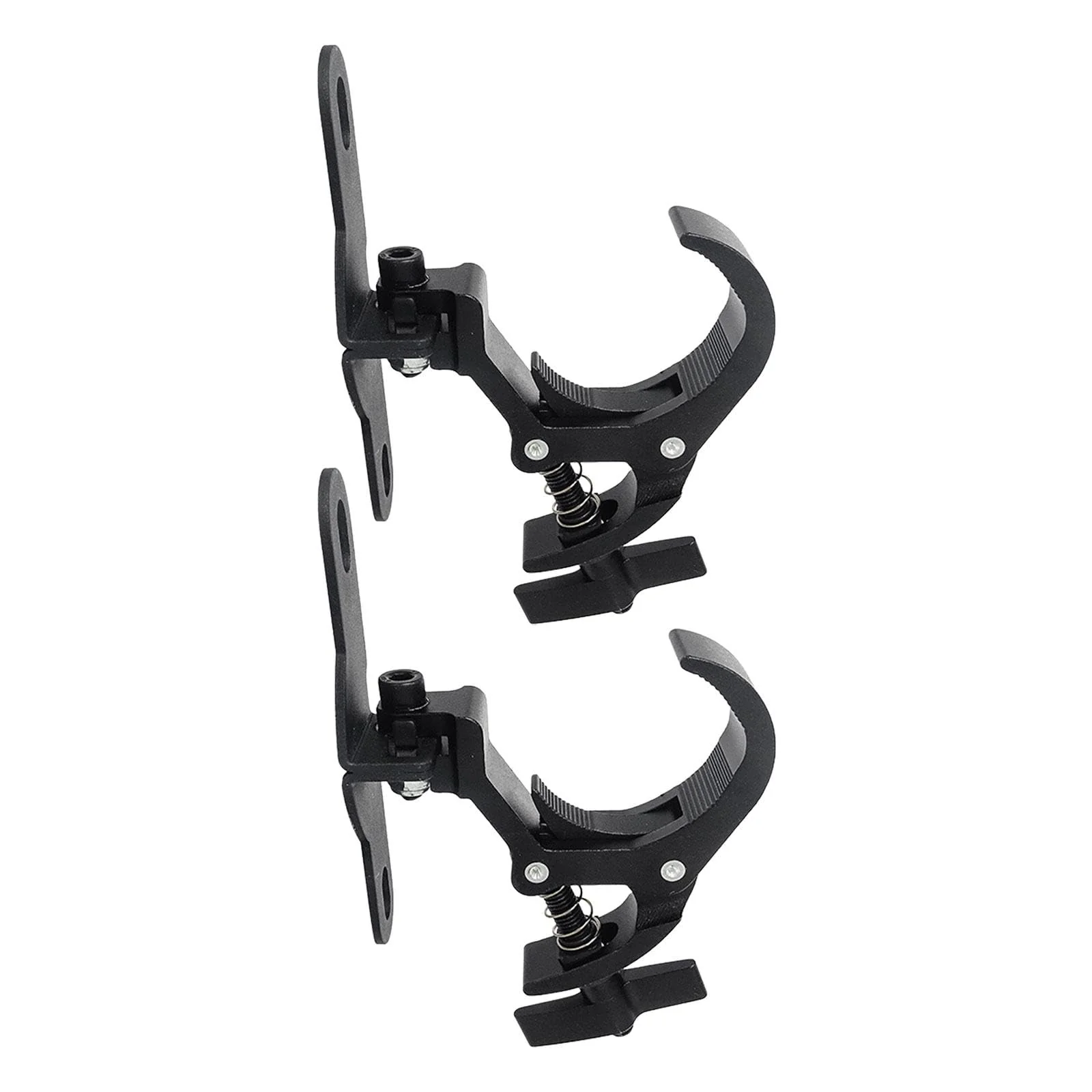 2Pcs Stage Light Clamps, Adjustable Stage Hook Clamp, Theatre Heavy Duty Clamp Stage Light Clamp, Anti-skid Rotation Lighting Fixture Truss Clamp for Spots Lights Stage, Style A Black
