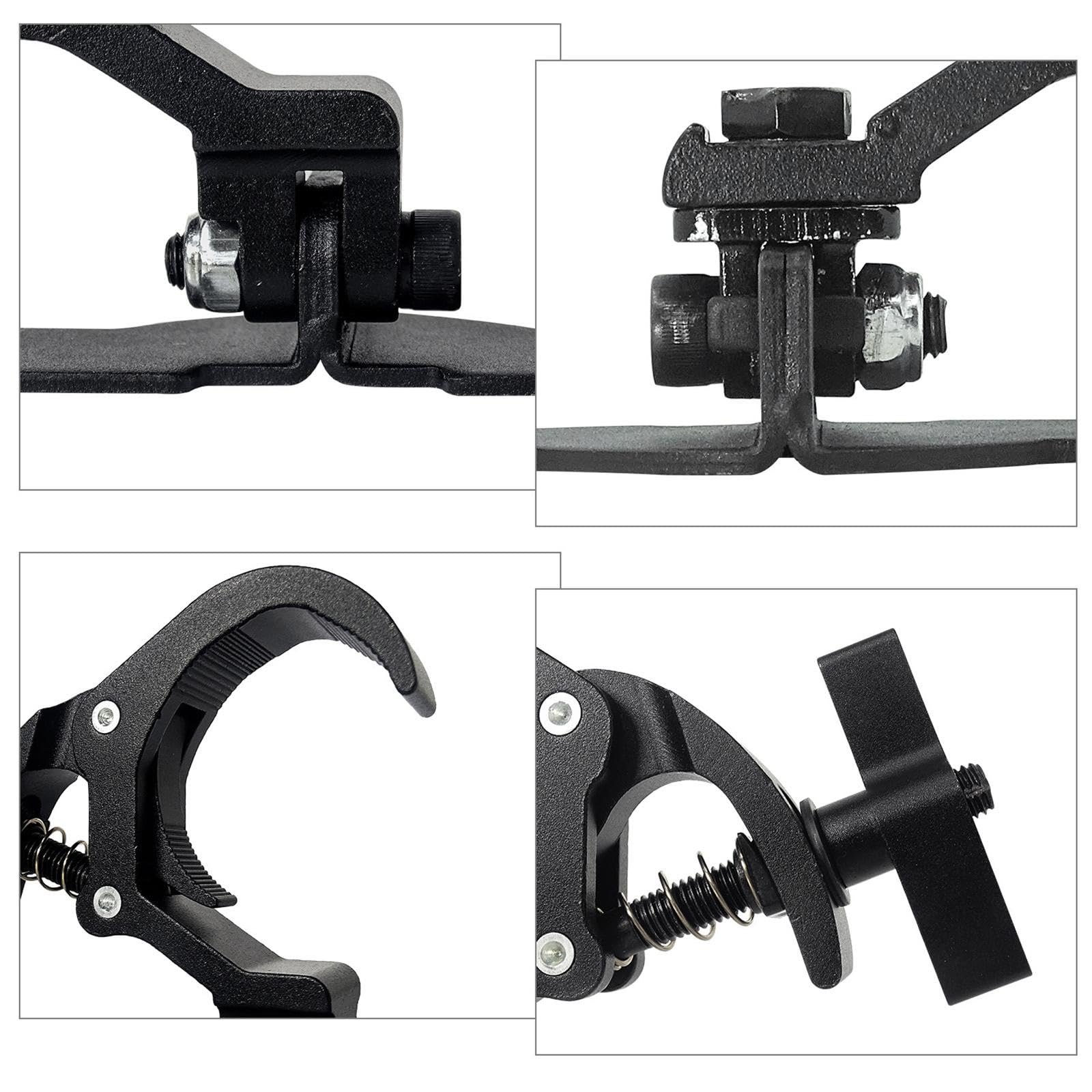 2Pcs Stage Light Clamps, Adjustable Stage Hook Clamp, Theatre Heavy Duty Clamp Stage Light Clamp, Anti-skid Rotation Lighting Fixture Truss Clamp for Spots Lights Stage, Style A Black - Image 3