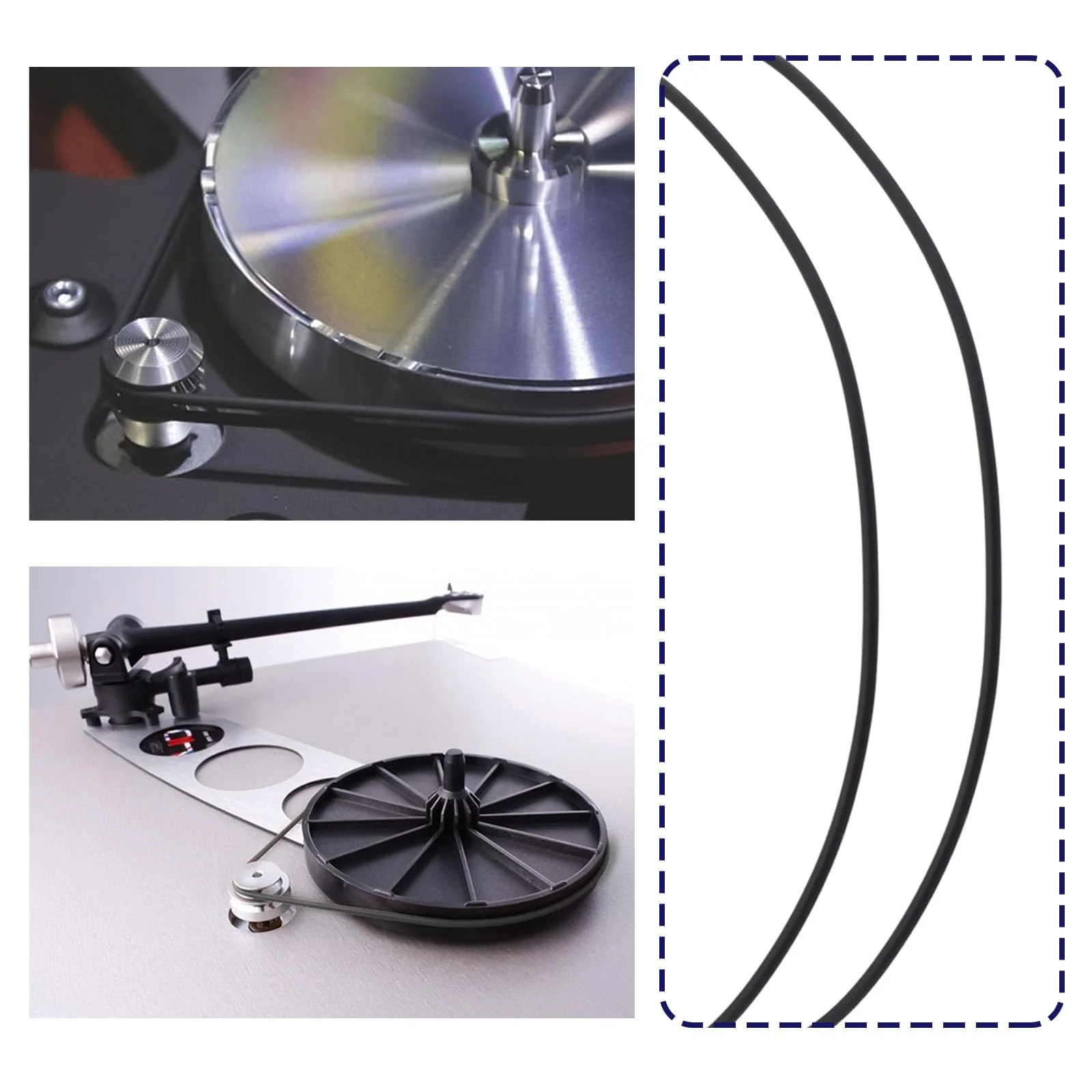 2pcs Turntable Drive Belt Elasticity Belt Record Player Belt Replacement Rubber Belt Compatible with Rega Turntables Wire Diameter 1.8mm Inner Diameter 109mm - Image 3