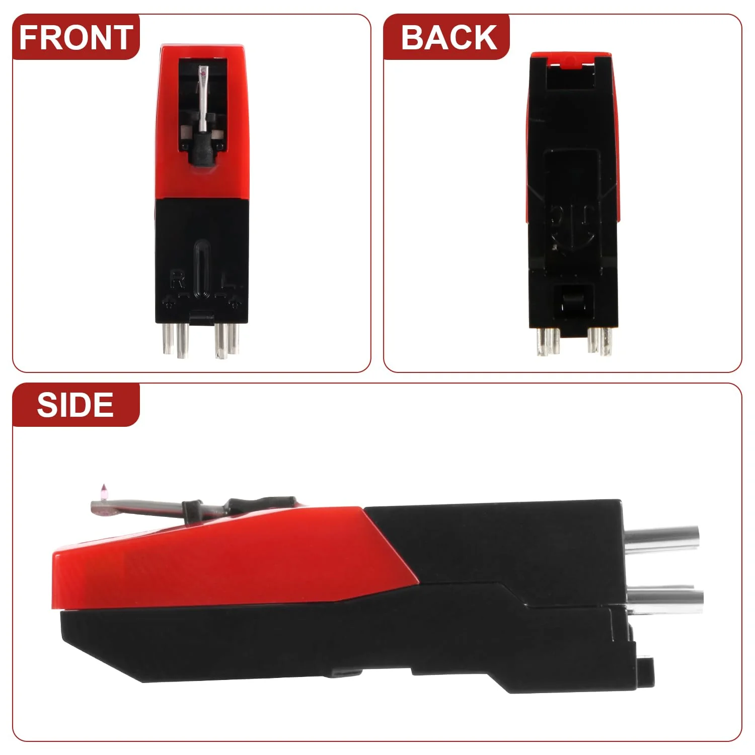 2pcs Universal Record Player Cartridge, Turntable Cartridges for Vinyl Records Diamond Stylus Needle Turntable Needle Record Player Needle for LP Phonograph, Victrola, ION, Crosley - Image 3