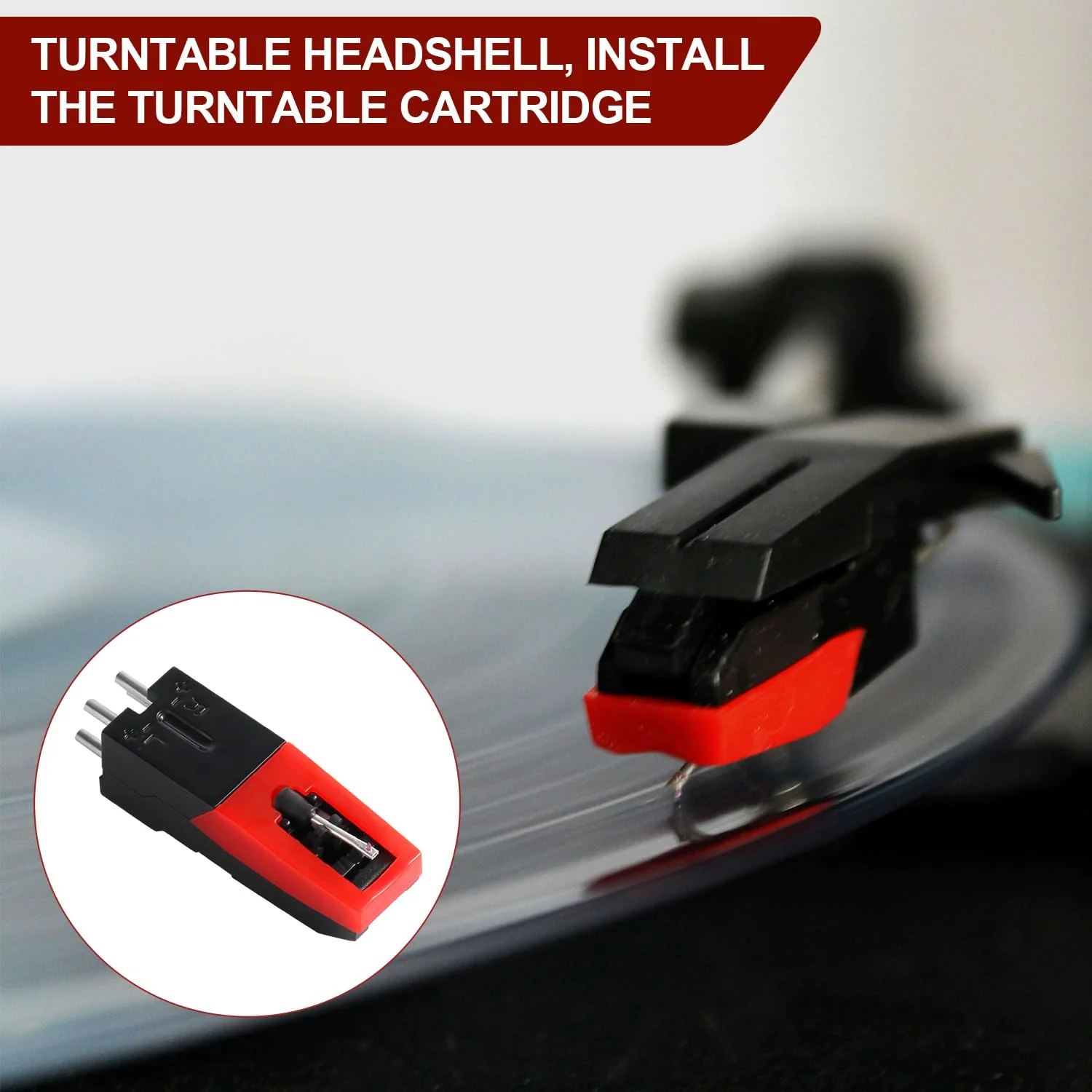 2pcs Universal Record Player Cartridge, Turntable Cartridges for Vinyl Records Diamond Stylus Needle Turntable Needle Record Player Needle for LP Phonograph, Victrola, ION, Crosley - Image 6