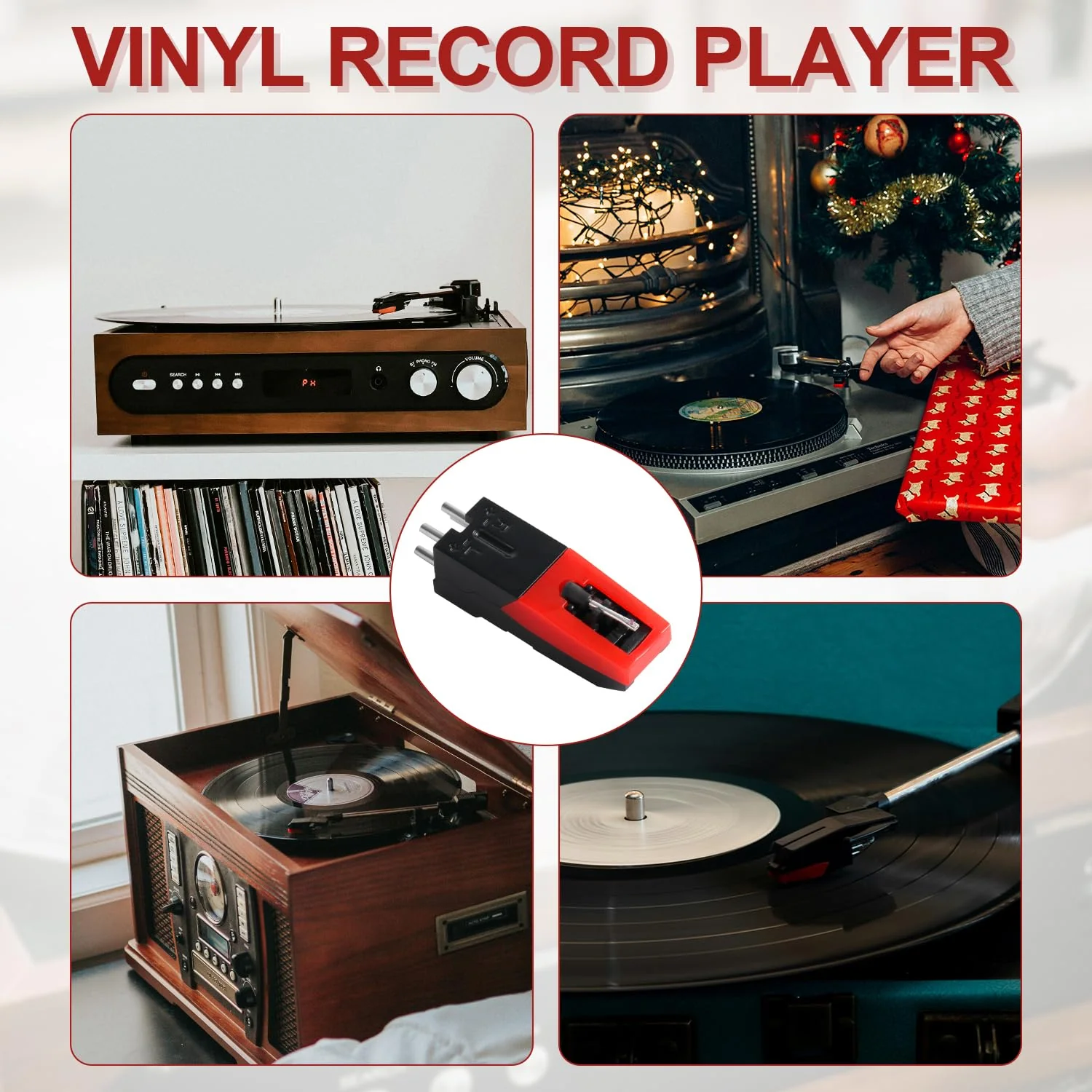 2pcs Universal Record Player Cartridge, Turntable Cartridges for Vinyl Records Diamond Stylus Needle Turntable Needle Record Player Needle for LP Phonograph, Victrola, ION, Crosley - Image 7