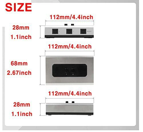 2PORT RJ11 RJ12 Manual Sharing Telephone Switch Box Phone selector - Image 5