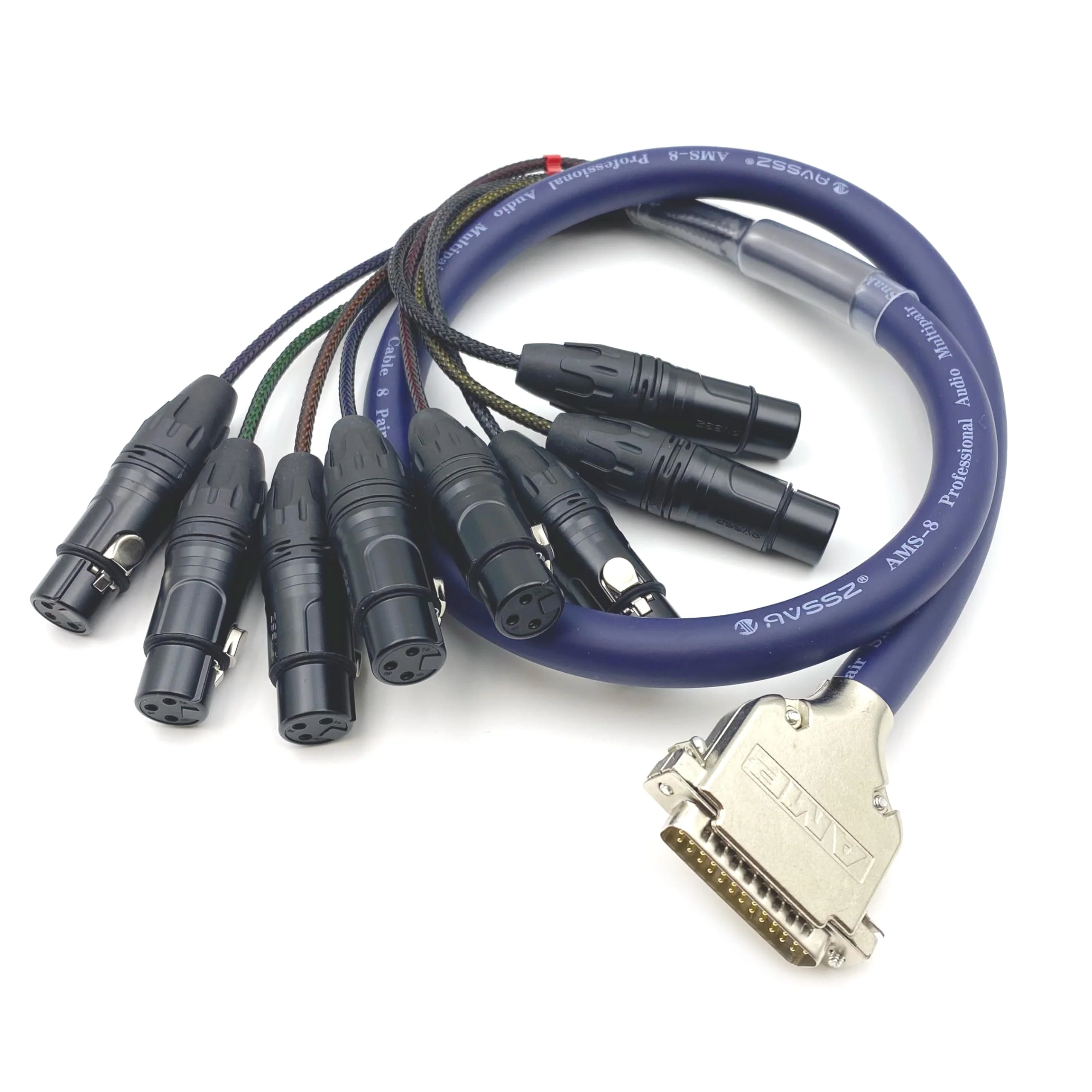 3.28ft DB25 to XLR Female Snake Cable, DB25 Male to 8 Channel XLR 3Pin Female Balanced Snake Cable D-Sub SnakeCable Patch Bay Interface Modular Wire 1 Meter 3.28FT