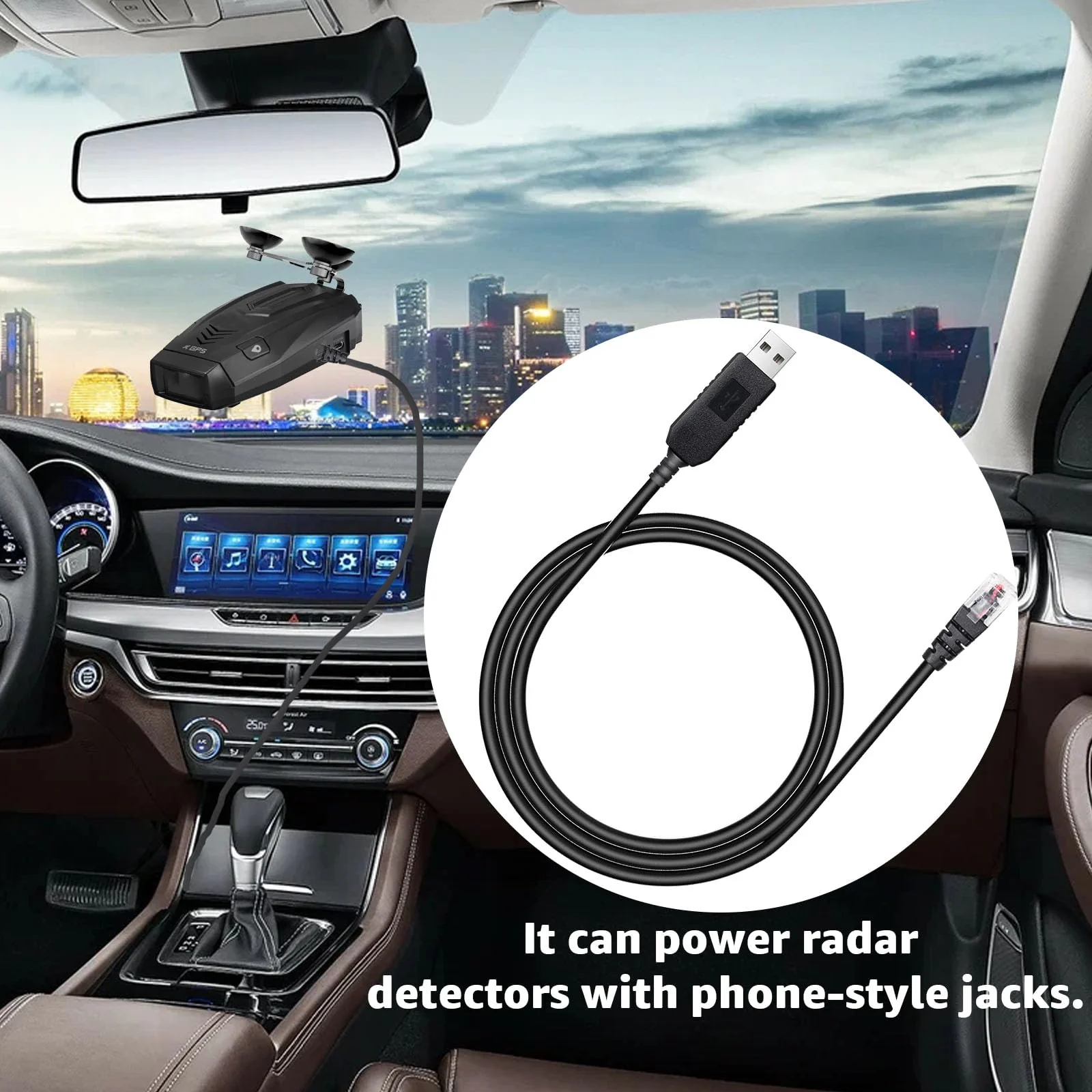 3.3Ft Radar Detector Cable - USB to RJ11 Plug Cable for Escort Radenso XP Uniden Beltronics Cobra Whistler - Premium Replacement Power Cord for Radar Detectors - Durable USB to RJ11 Connection 3.3ft - Image 5