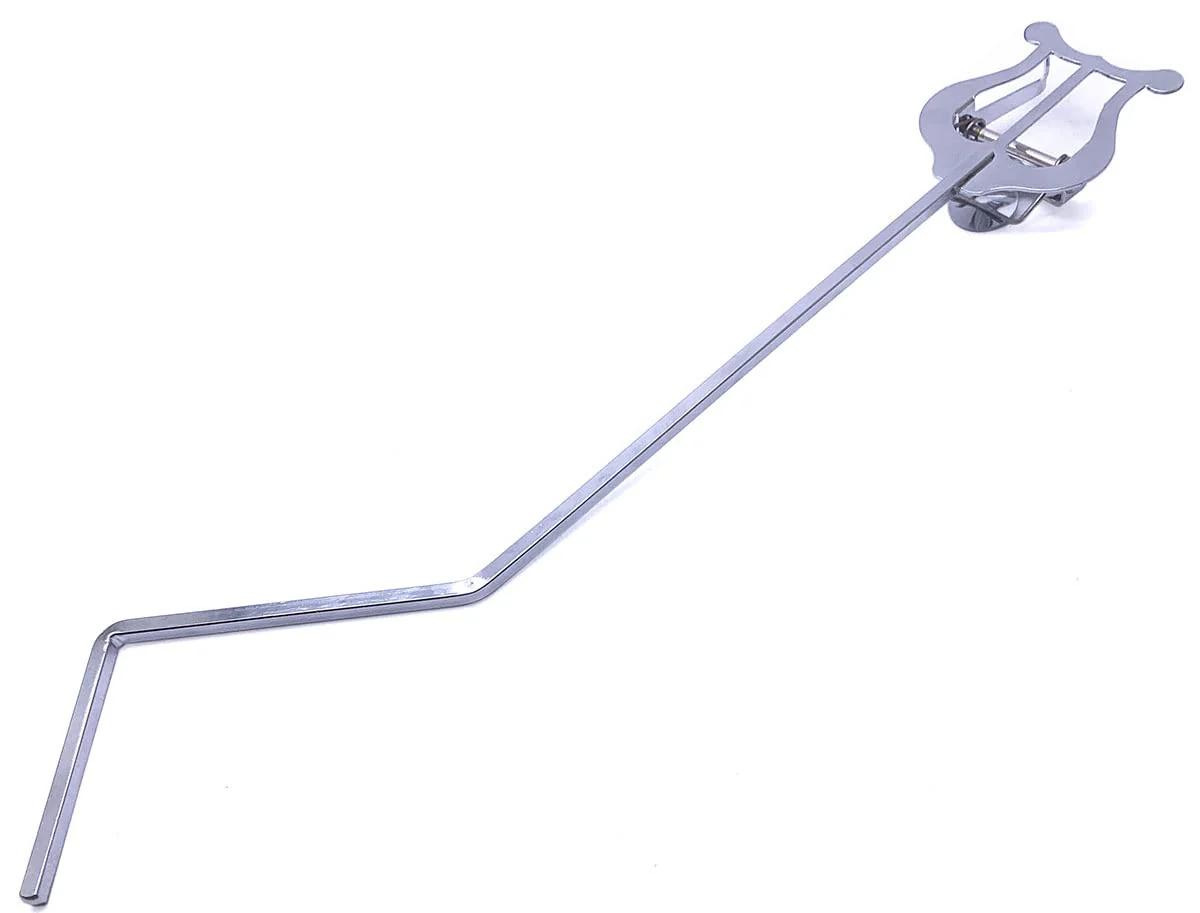3/4 Vertical Keys Euphonium Marching Clamp-On Silver Metal Plating Marching Music Clip for Vertical Keys Euphonium, Baritone Horn 33cm - Image 2