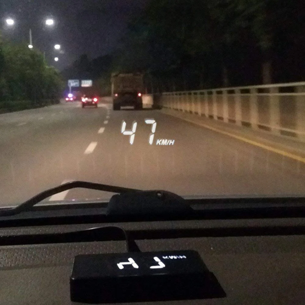 3.5" Car HUD Head Up Display with OBD2/EUOBD Interface Plug & Play Vehicle Speed KM/h MPH, OverSpeed Warning, Water Temperature, Battery Voltage, Mileage Measurement - Image 7