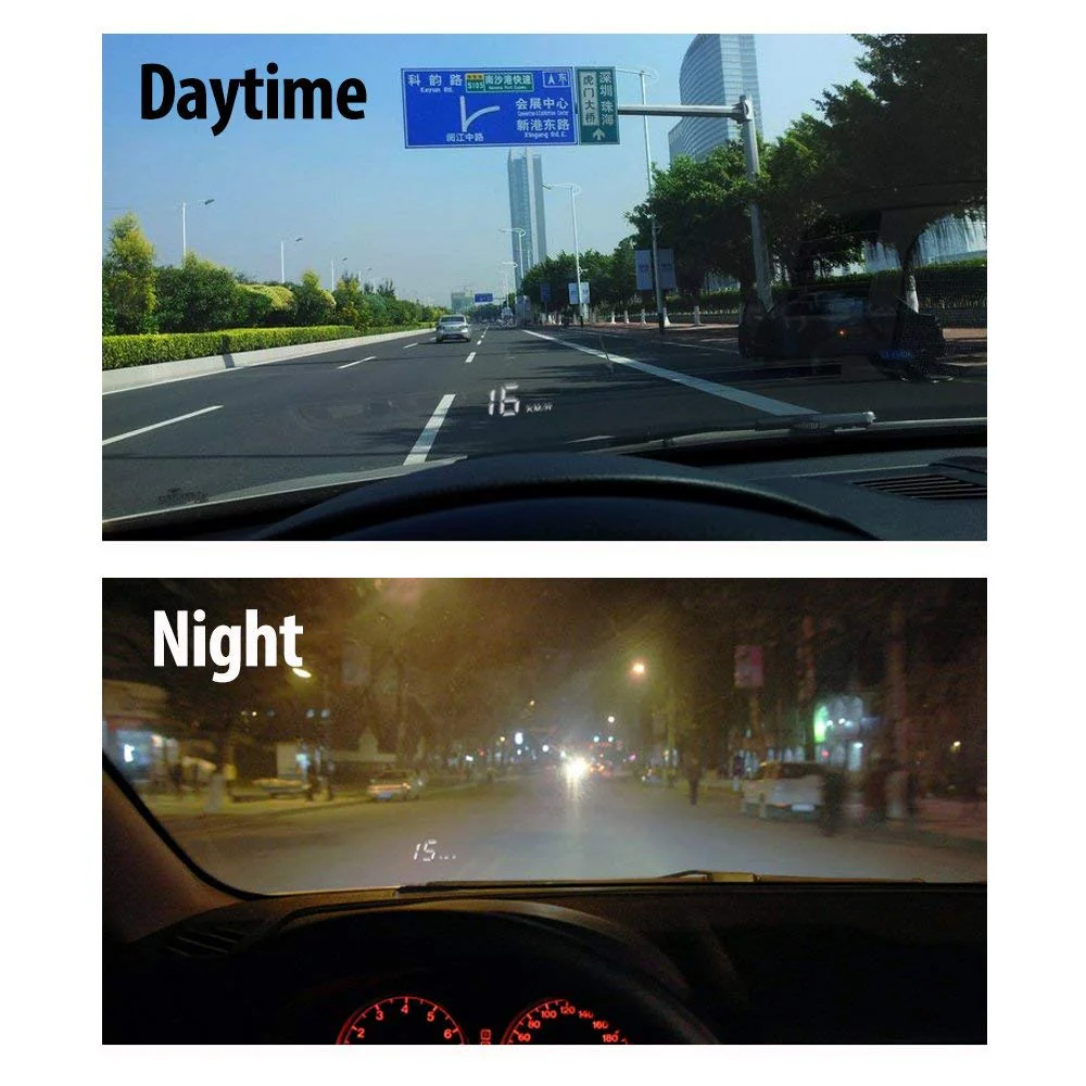 3.5" Car HUD Head Up Display with OBD2/EUOBD Interface Plug & Play Vehicle Speed KM/h MPH, OverSpeed Warning, Water Temperature, Battery Voltage, Mileage Measurement - Image 8