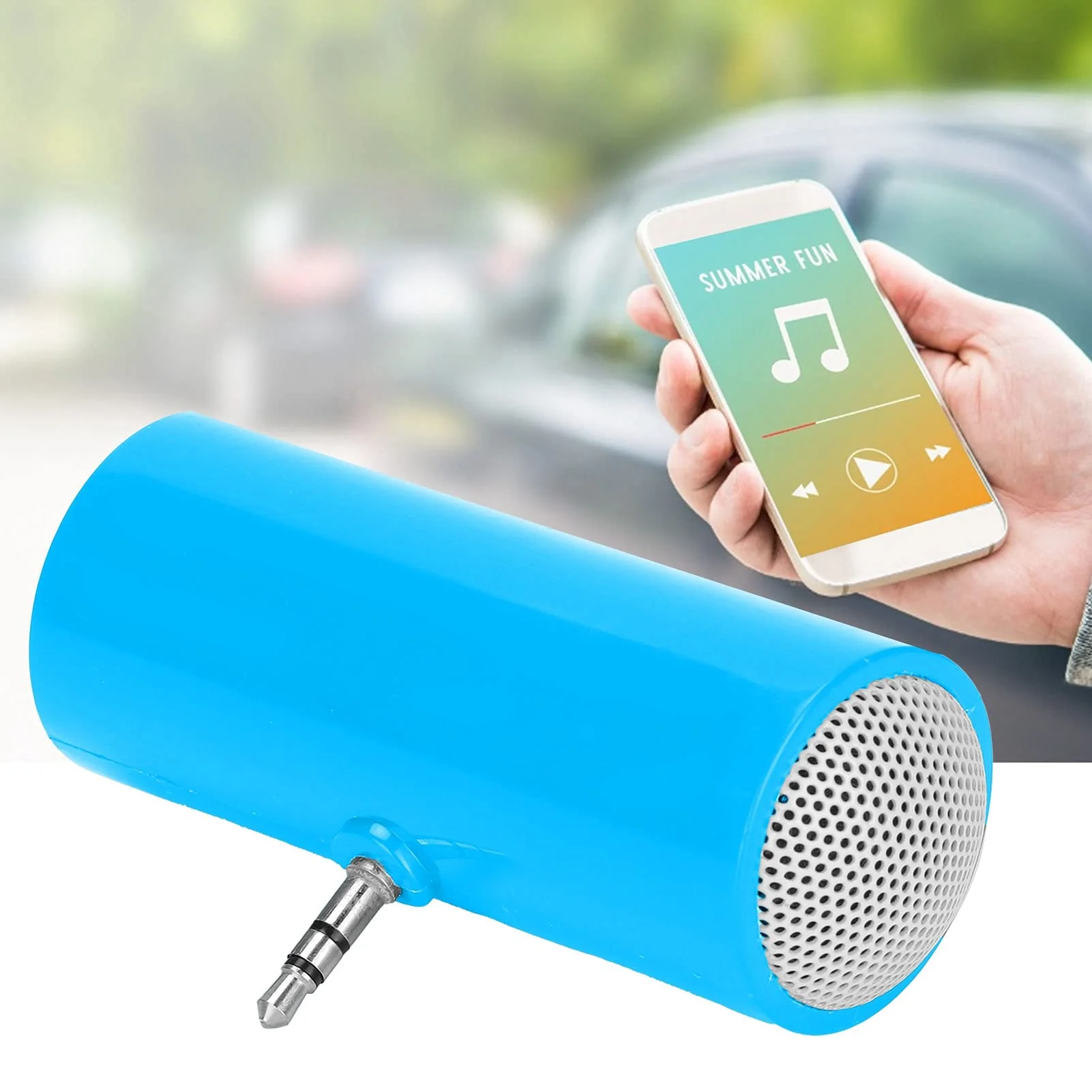 3.5 mm Jack Stereo Mini Speaker Portable Plug in Speaker for Mobile Phones and Tablets Plug in Speakers Mini Speaker with Aux Input Pillow for Sleeping Extern (Blue) Blue - Image 9