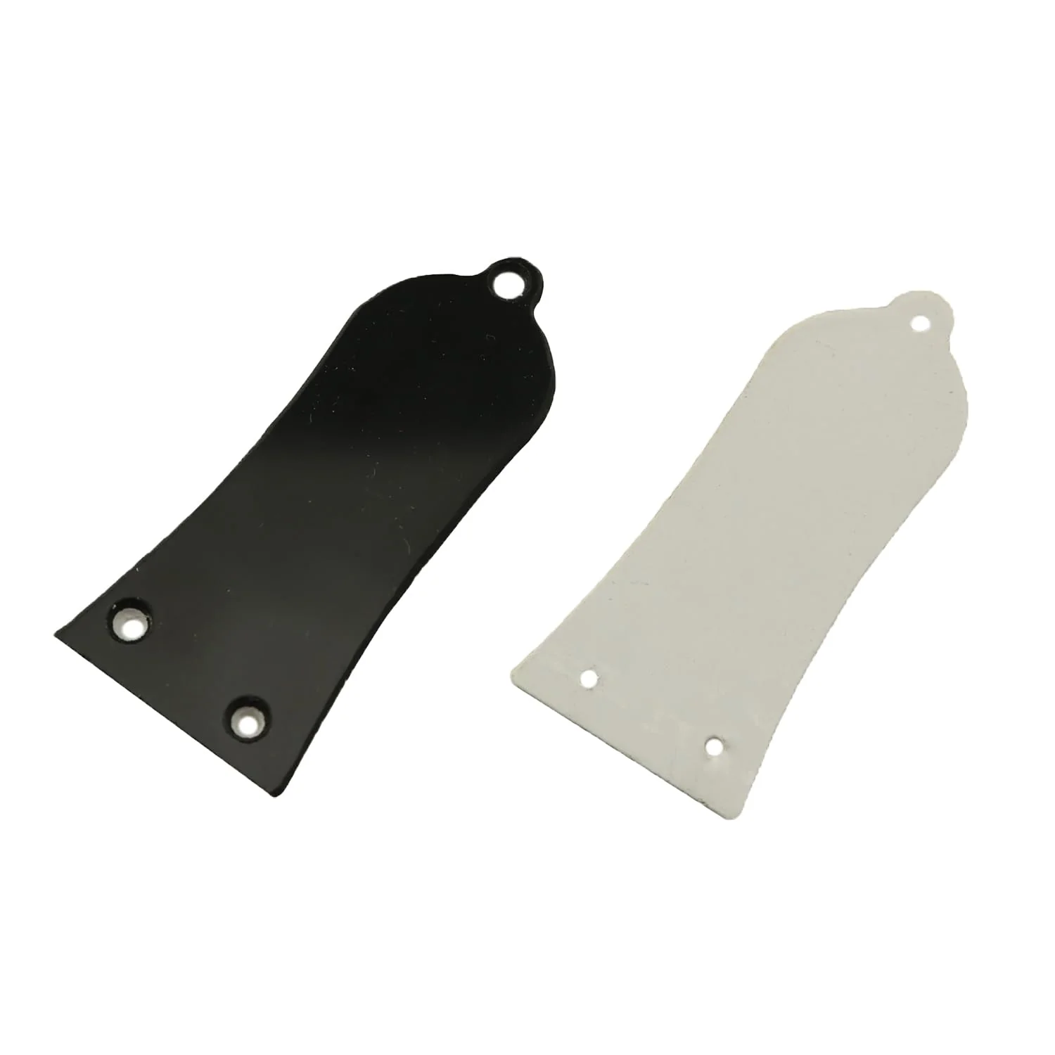 3 Hole Electric Guitar Truss Rod Cover Plate with Screws Electric Guitar Headstock Iron Core Guard Plate Bell Shaped Double Layer PVC Iron Core Cover Plate Bass Guitar Replacement Parts Black - Image 3