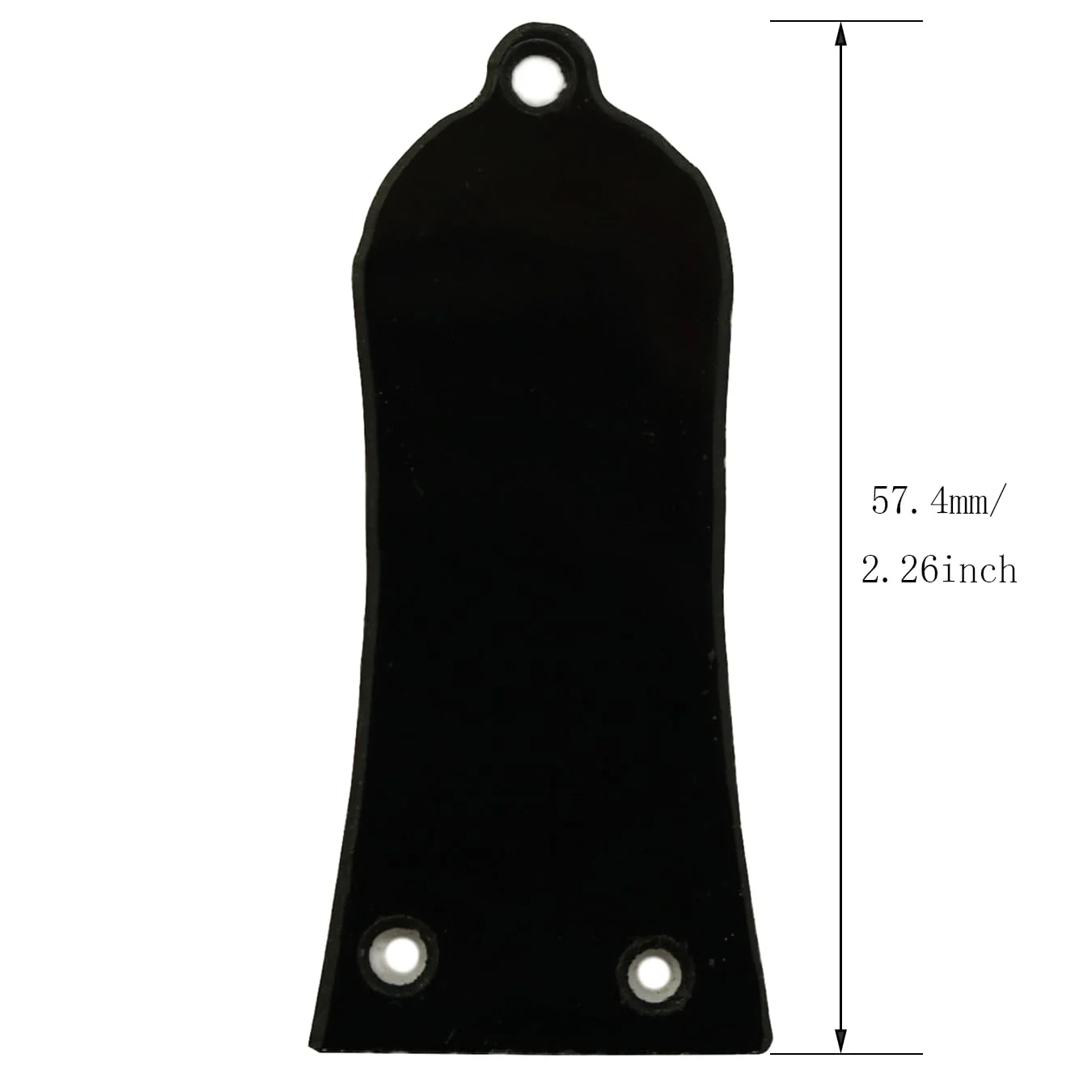 3 Hole Electric Guitar Truss Rod Cover Plate with Screws Electric Guitar Headstock Iron Core Guard Plate Bell Shaped Double Layer PVC Iron Core Cover Plate Bass Guitar Replacement Parts Black - Image 4