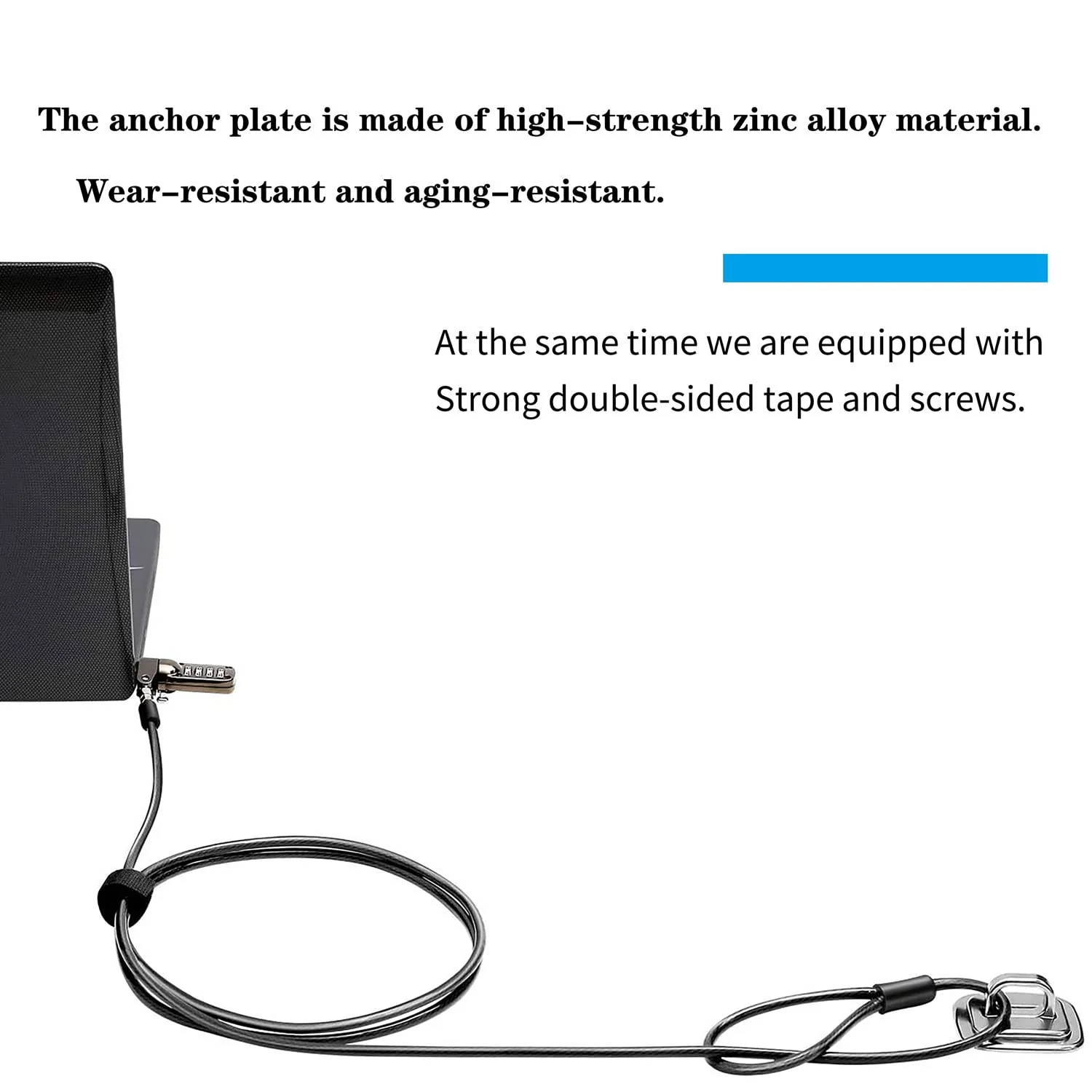 3 Pack Anti Theft Self Adhesive Security Plate for Cables to Lock Down Laptops, Mac Book, Tablets, iPad, or Other Computer Anchor-3Pack - Image 3