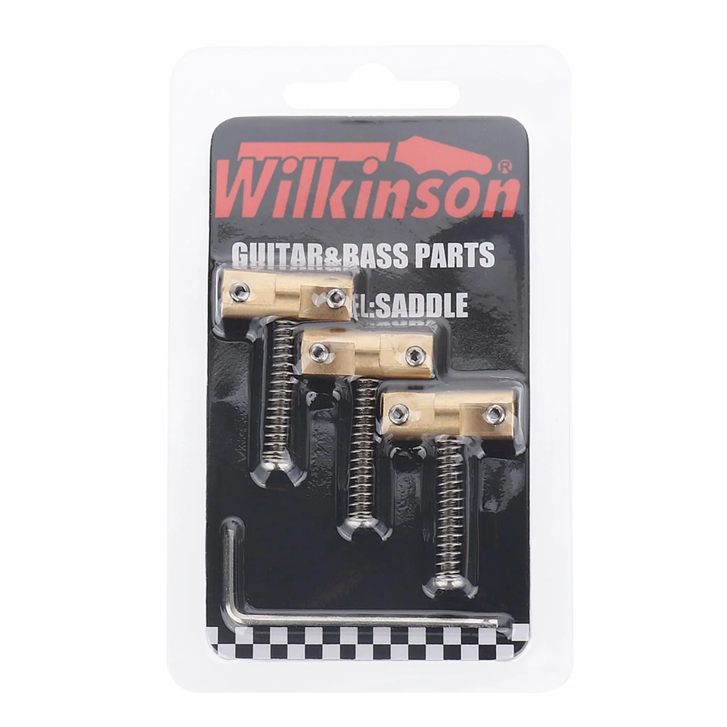 3-Pack Compensated Brass For Wilkinson Guitar Bridge Saddle Set for Tele/Telecaster Vintage Electric Guitar - Barrel Style Replacement Parts (Enhanced Intonation)