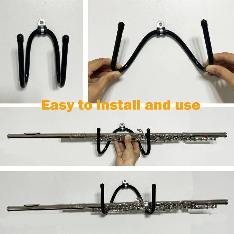 3 Pack Flute Wall Mount Hanger, Flute Wall Hanger Holder Flute Shelf Flute Display Rack - Keeps your instrument within easy reach to play more often;Keeps instrument away from curious pets - Image 3