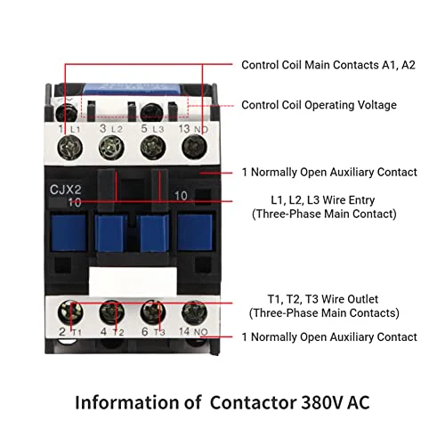 3-Pin Contactor CJX2-1810 24/36/48/110 / 380V AC Rail Coil (380V AC) - Image 6
