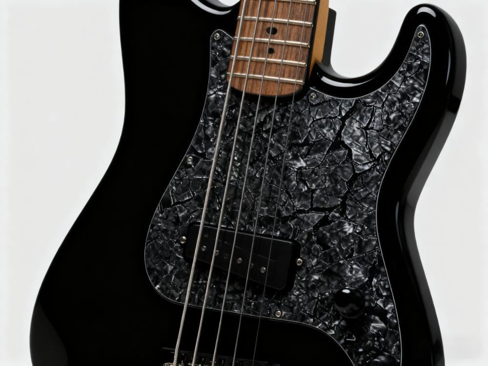 3-Ply Guitar Pickguard 24x31DIY Material Blank Pick Guard Scratch Plate Sheet for Strat Tele Electric Guitar Jazz Precision Bass (Black Pearl) Black Pearl - Image 6