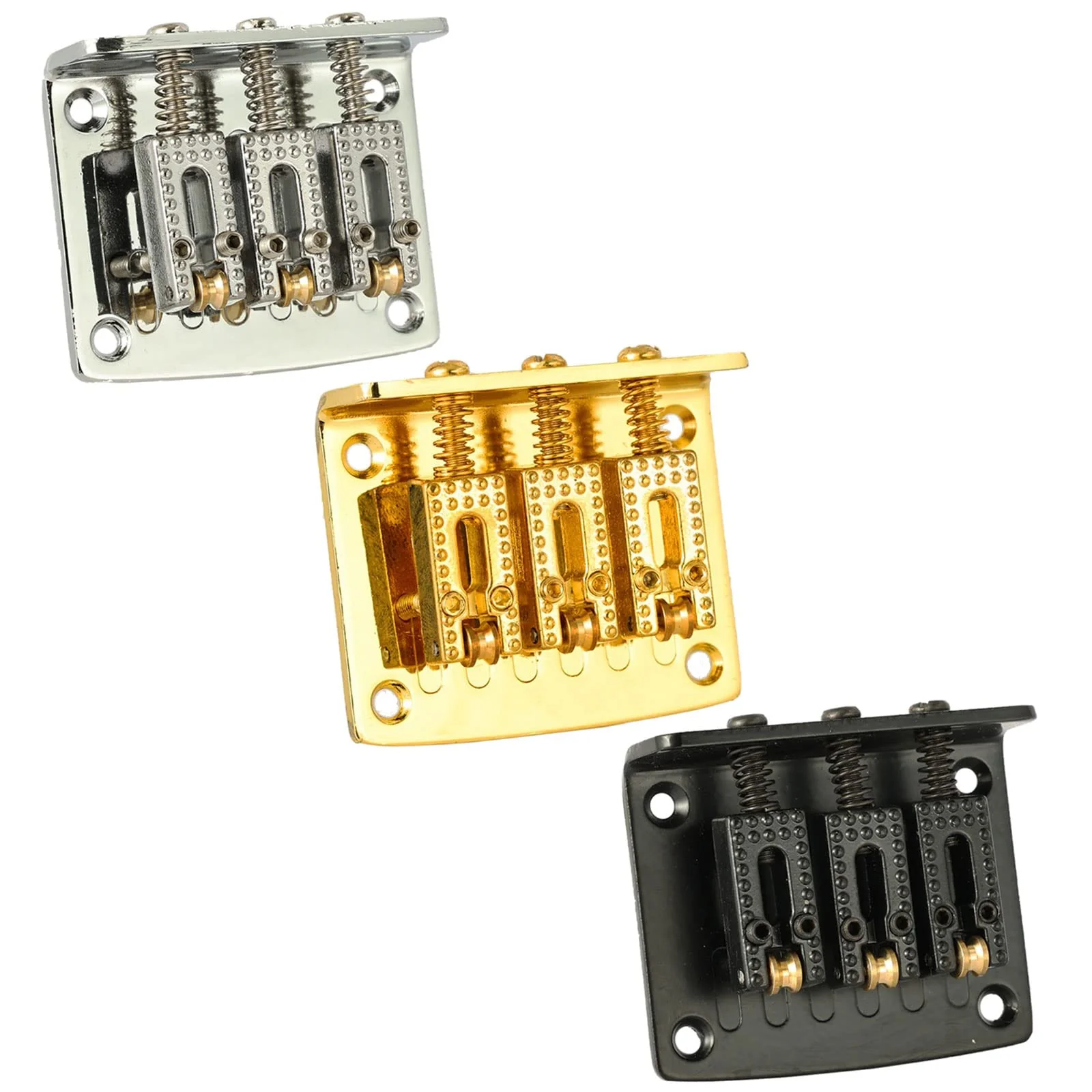 3 String Cigar Box Guitar Bridge, Electric Guitar Bridge Tailpiece Top Load Fixed Hardtail Saddle Cigar Box Guitar Parts, Black - Image 6