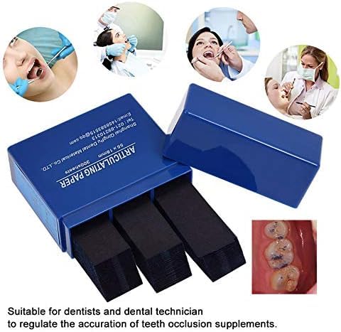 300 Sheets Dental Articulation Paper, Plastic Dispenser, Red and Blue, 100 Micron Double Sided - Image 4