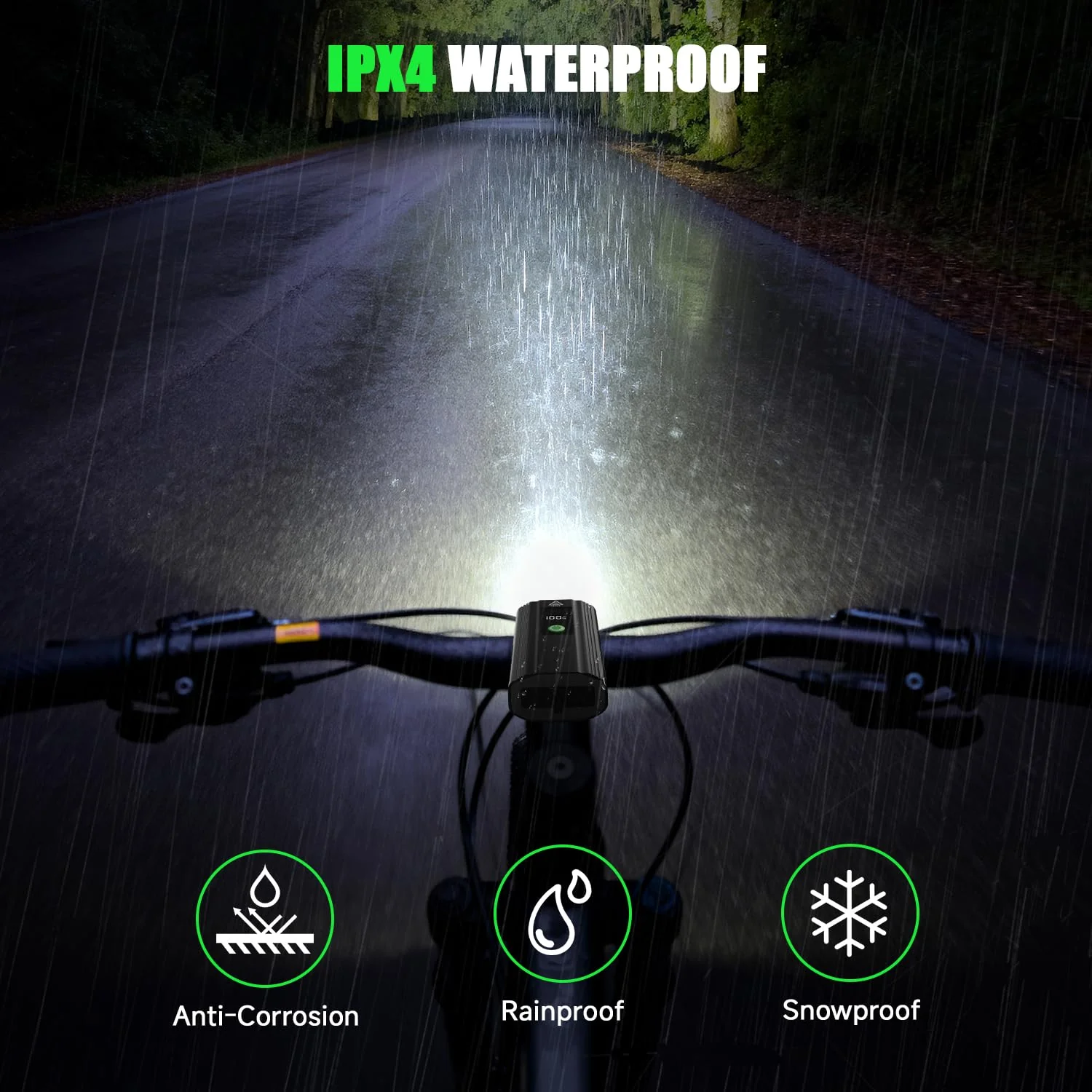 3000 Lumens Super Bright Bike Lights for Night Riding, 5000mAh USB C Rechargeable LED Bicycle Light Front and Rear, Headlight and Back Tail Light Set for Road Mountain Black 1 Set - Image 7