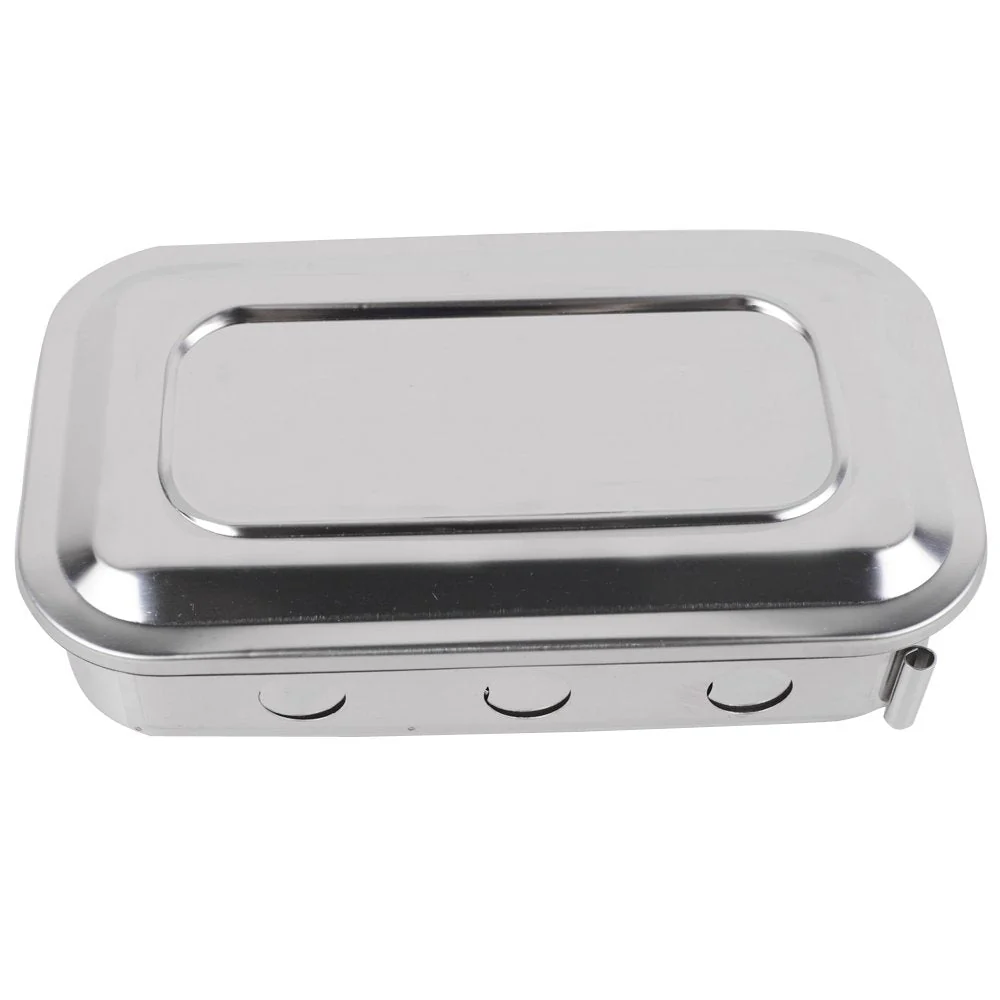 304 Stainless Steel Medical Sterilizer Box Surgical Instruments Storage Boxes for Professional Surgery, Veterinarians, Beauty Salon, Dentist Use (6 Inch (with Holes)