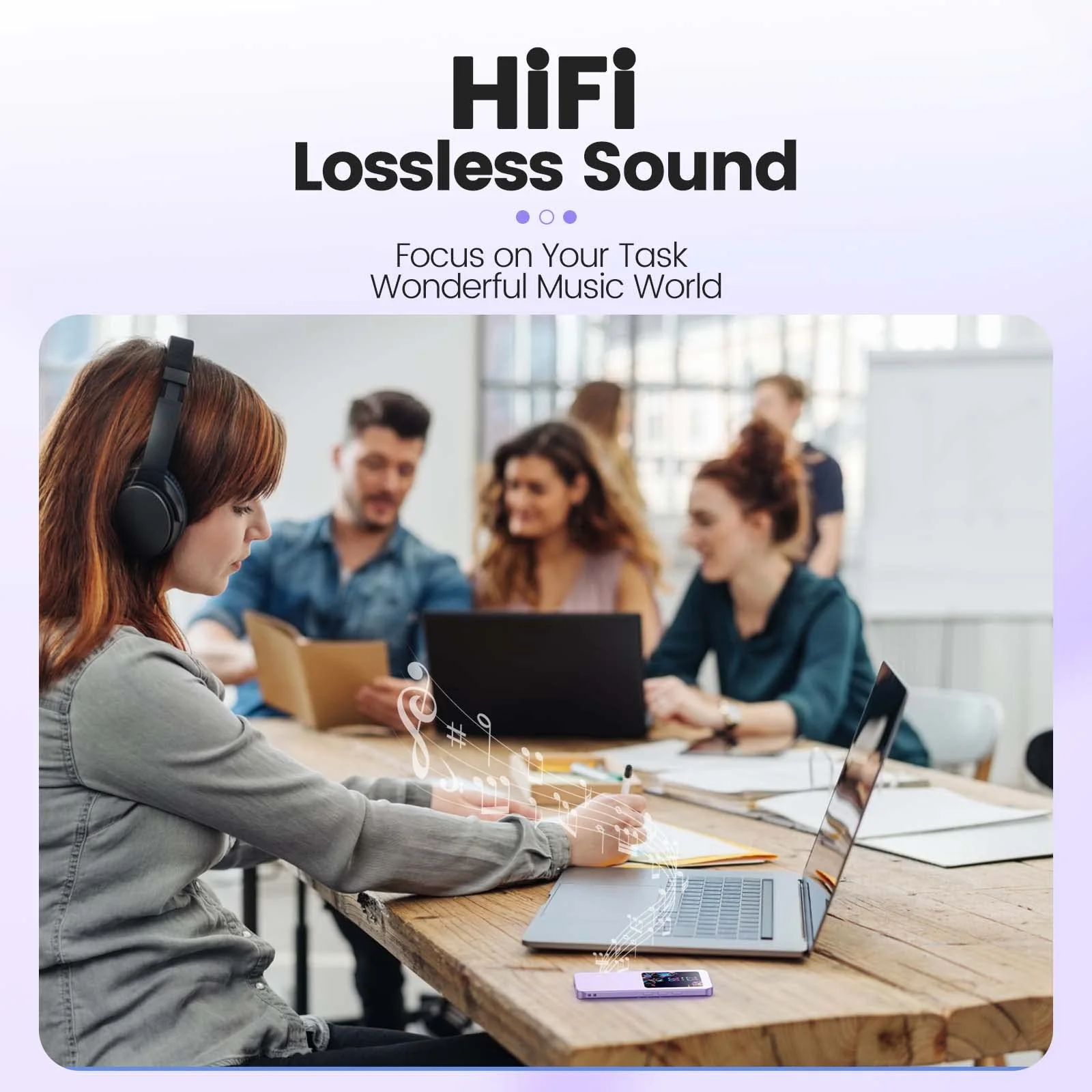 32GB MP3 Player with Bluetooth 5.3, AGPTEK A09X 2.4" Screen Portable Music Player with Speaker Lossless Sound with FM Radio, Voice Recorder, Supports up to 128GB, Purple - Image 2