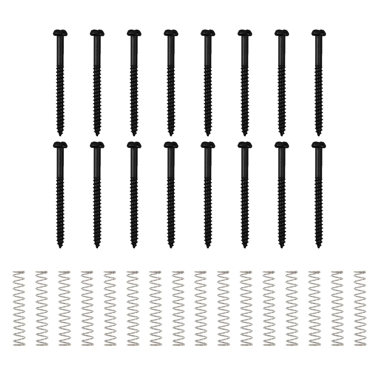 32Pcs Yootones Bass Pickup Mounting Screws Springs Compatible with P Bass Jazz Bass or P90 Pickups (Black) Black