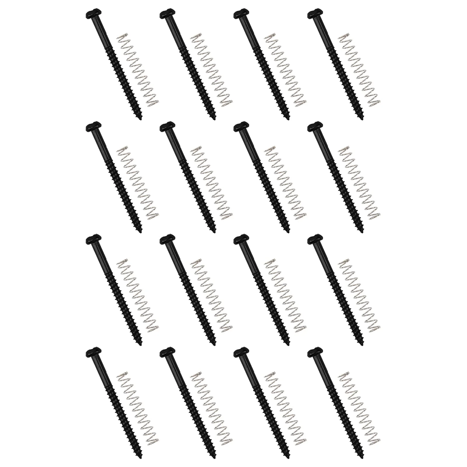 32Pcs Yootones Bass Pickup Mounting Screws Springs Compatible with P Bass Jazz Bass or P90 Pickups (Black) Black - Image 5