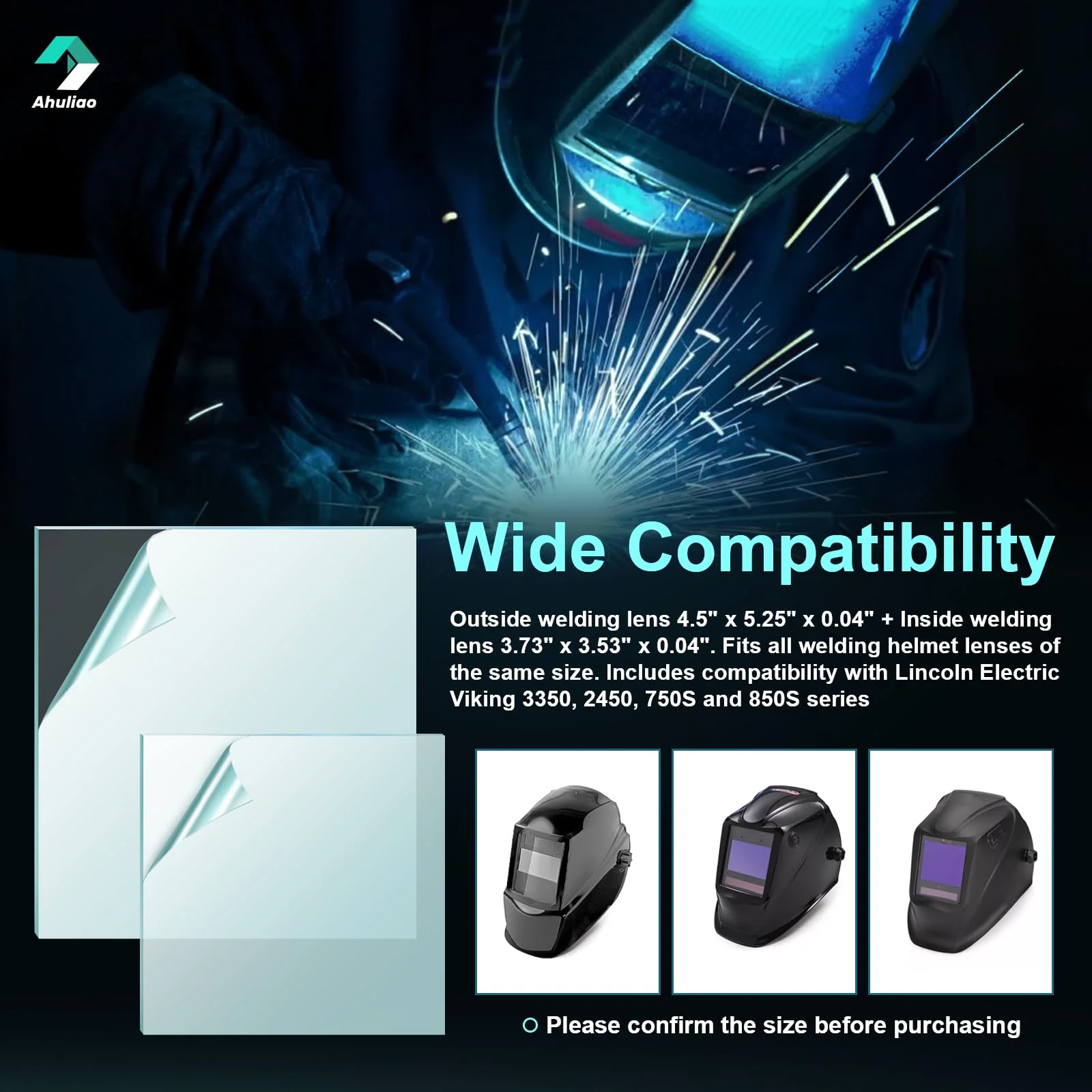 3350 Welding Helmet Lens for Lincoln Electric Viking Welding Hood Cover Clear Lenses - KP3044-1 KP2898-1 (10 PCS Inside + 10 PCS Outside) - Image 2