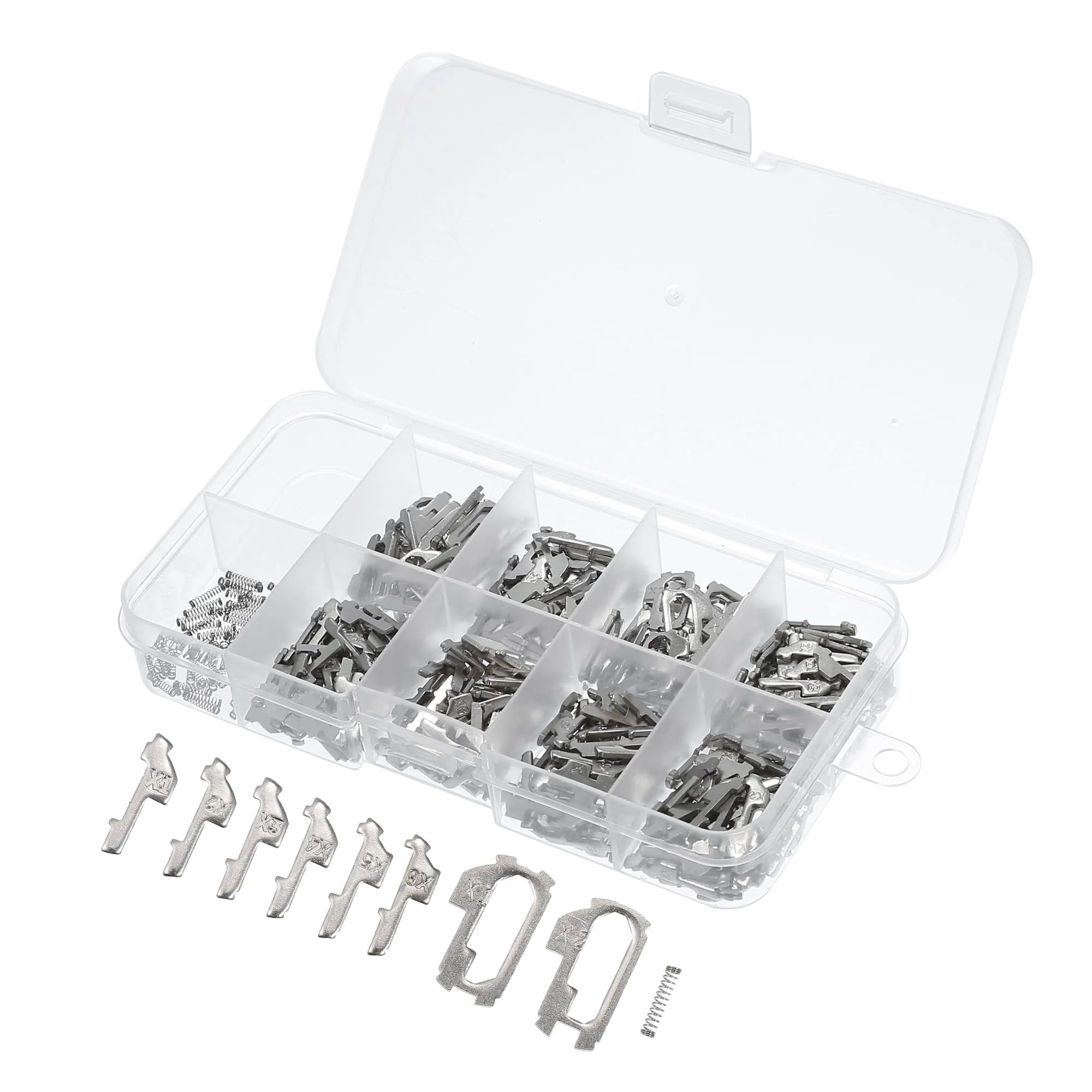 350pcs Car Lock Reed Lock Plate Auto Key for Honda HON66 Lock/Outer/Durable Metal / 1 Set Silver Tone