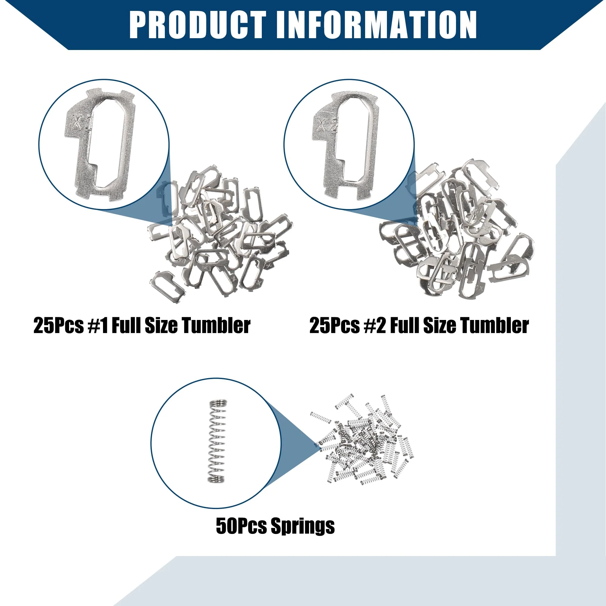 350pcs Car Lock Reed Lock Plate Auto Key for Honda HON66 Lock/Outer/Durable Metal / 1 Set Silver Tone - Image 6