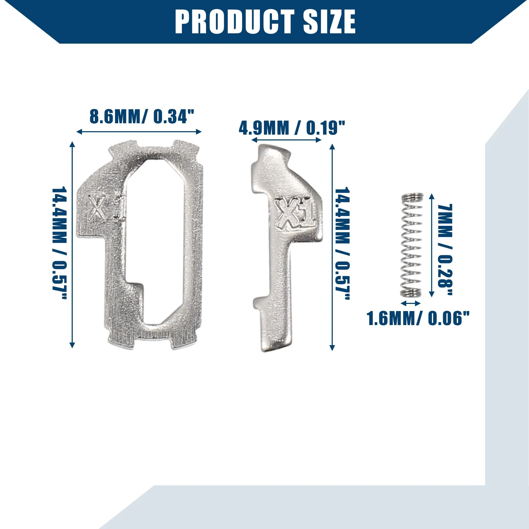 350pcs Car Lock Reed Lock Plate Auto Key for Honda HON66 Lock/Outer/Durable Metal / 1 Set Silver Tone - Image 7