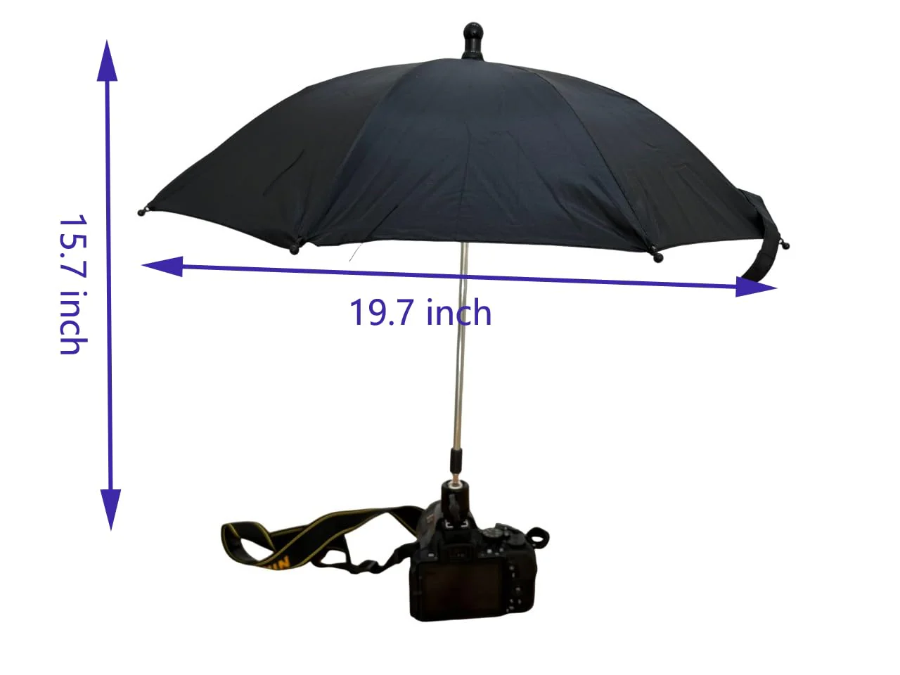 360° Swivel Camera Umbrella with Hot Shoe,Camera Sun Shade,Camera Rain Cover (Large-50cm) Large-50cm - Image 4