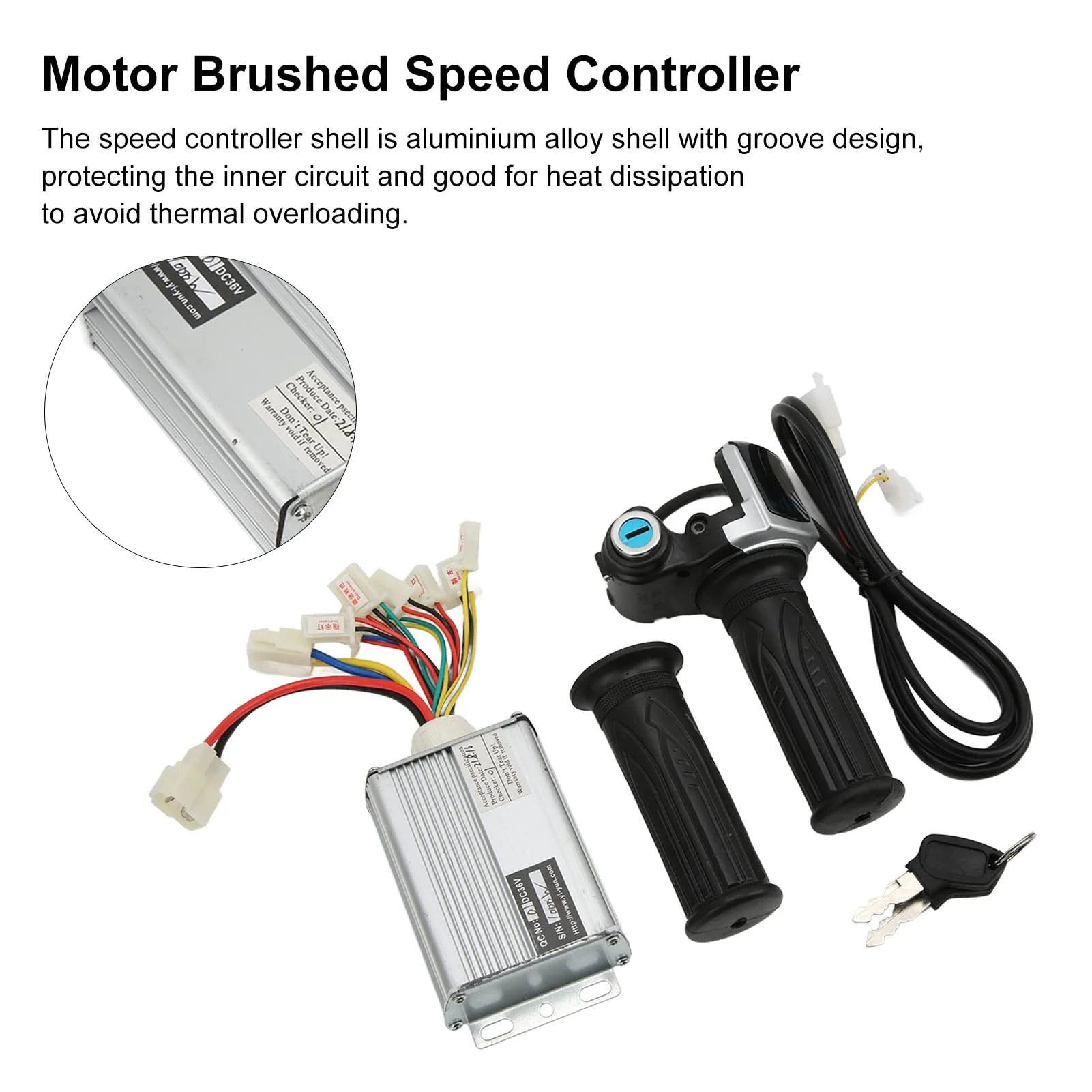 36V 1000W Brushed Speed Controller for Mini Bikes with Locking Throttle Grip and Battery Display Compatible with EVO Electric Tricycle - Image 2
