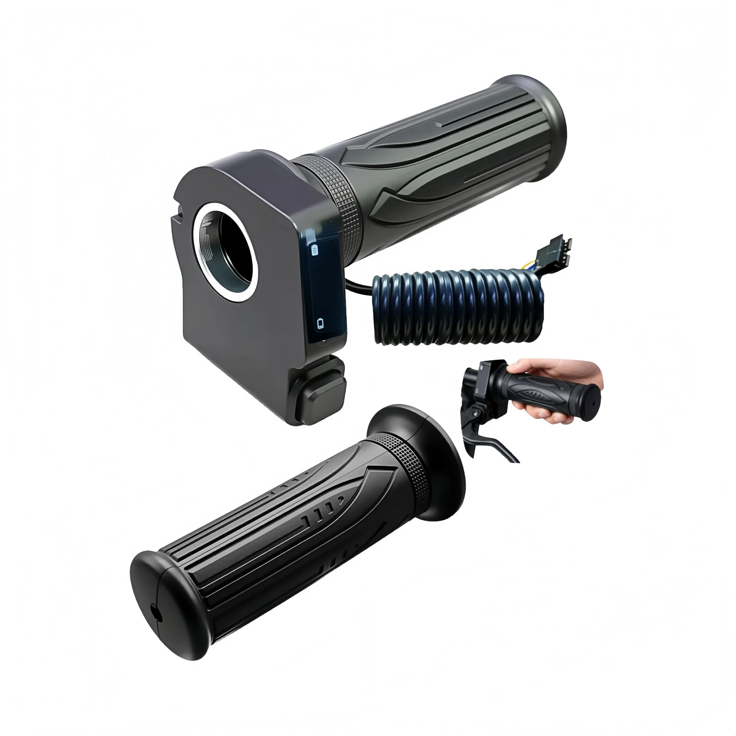 36V Twist Throttle Grip Replacement for Jetson Electric e-Bike, Bolt pro Throttle replacementfor Scooter dyu D3F/D2F/C3/C4 Ebike, with LCD Voltage Display and Cruise Controll Button