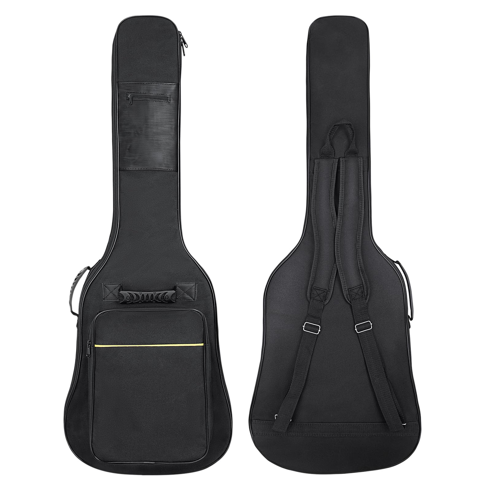 39 Inch Electric Guitar Bag Soft Guitar Case, 6 MM Thick Padded Electric Guitar Gig Bag Waterproof Guitar Backpack with Pockets, Black