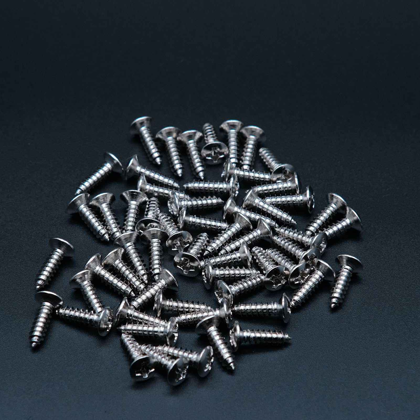 3MM Electric Guitar Bass Pickguard Screws Pick Guards Scratch Plate Mounting Screws for Fender Strat ST Tele TL Stratocaster Telecaster Gibson LP Les Paul SG Guitar Pack of 50 (Chrome) Chrome - Image 6